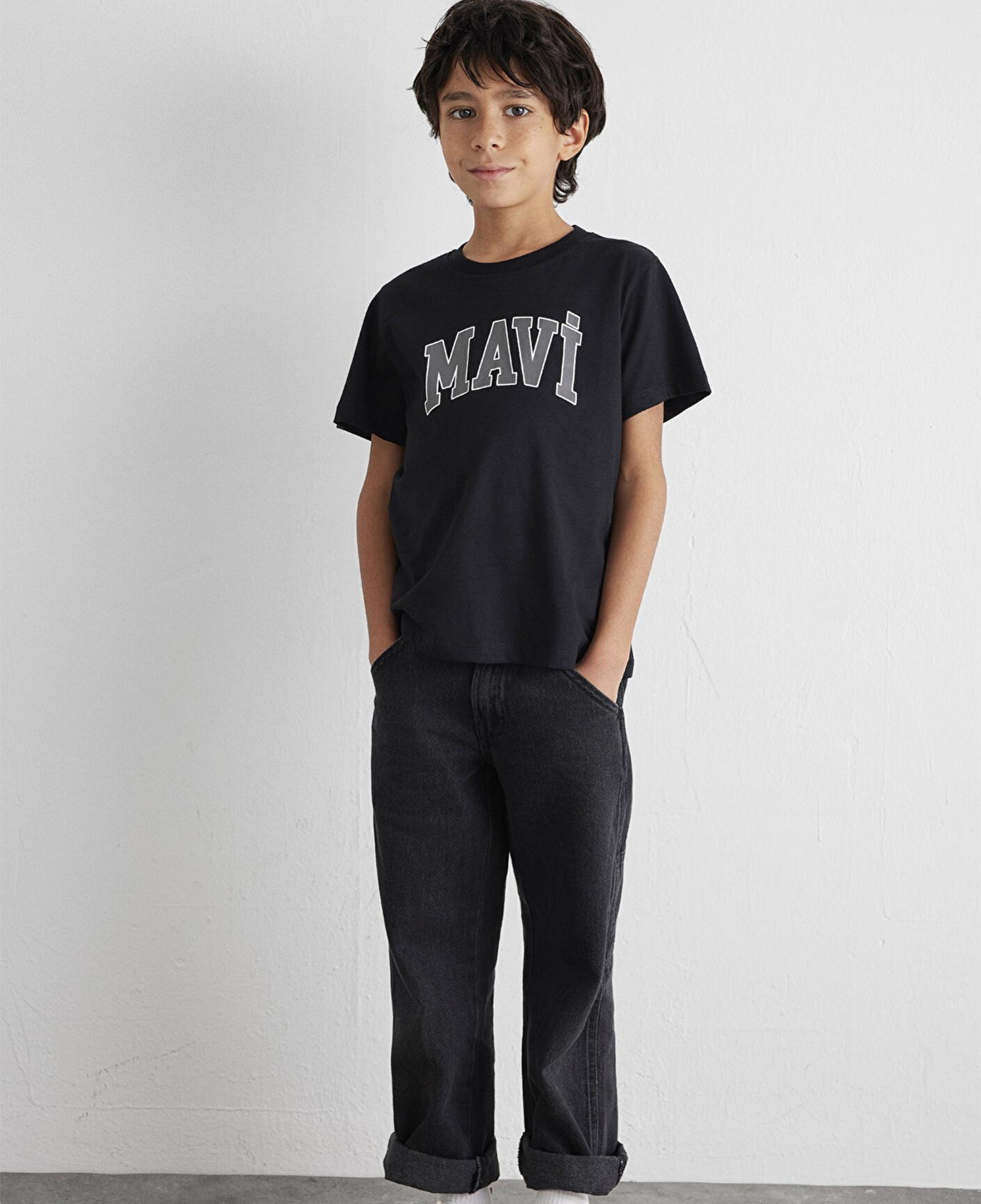 Mavi Mavi Logo Baskılı Siyah Tişört Regular Fit / Normal Kesim 6610030-900