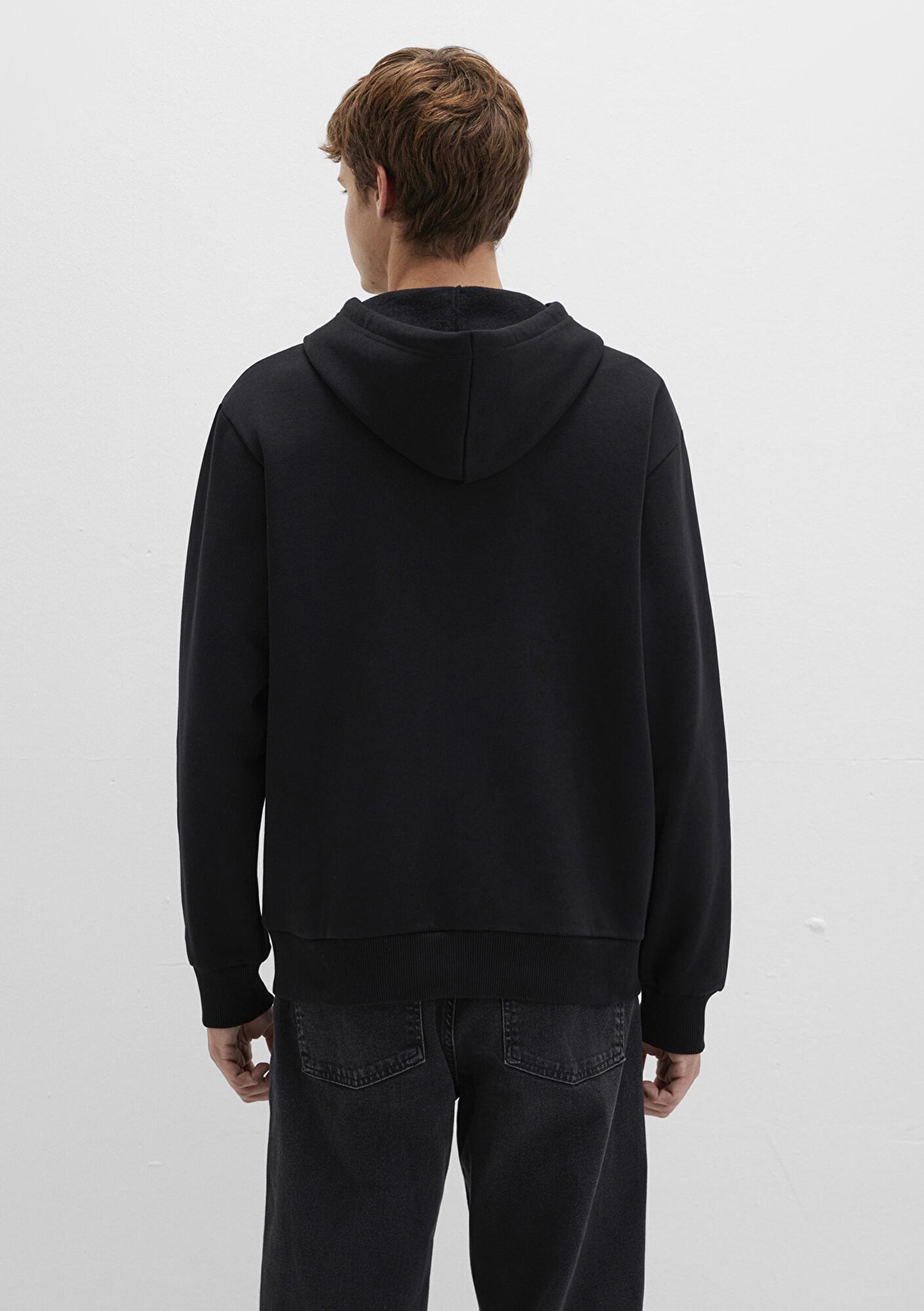 Mavi Mavi Logo Baskılı Fermuarlı Siyah Sweatshirt 0611715-900