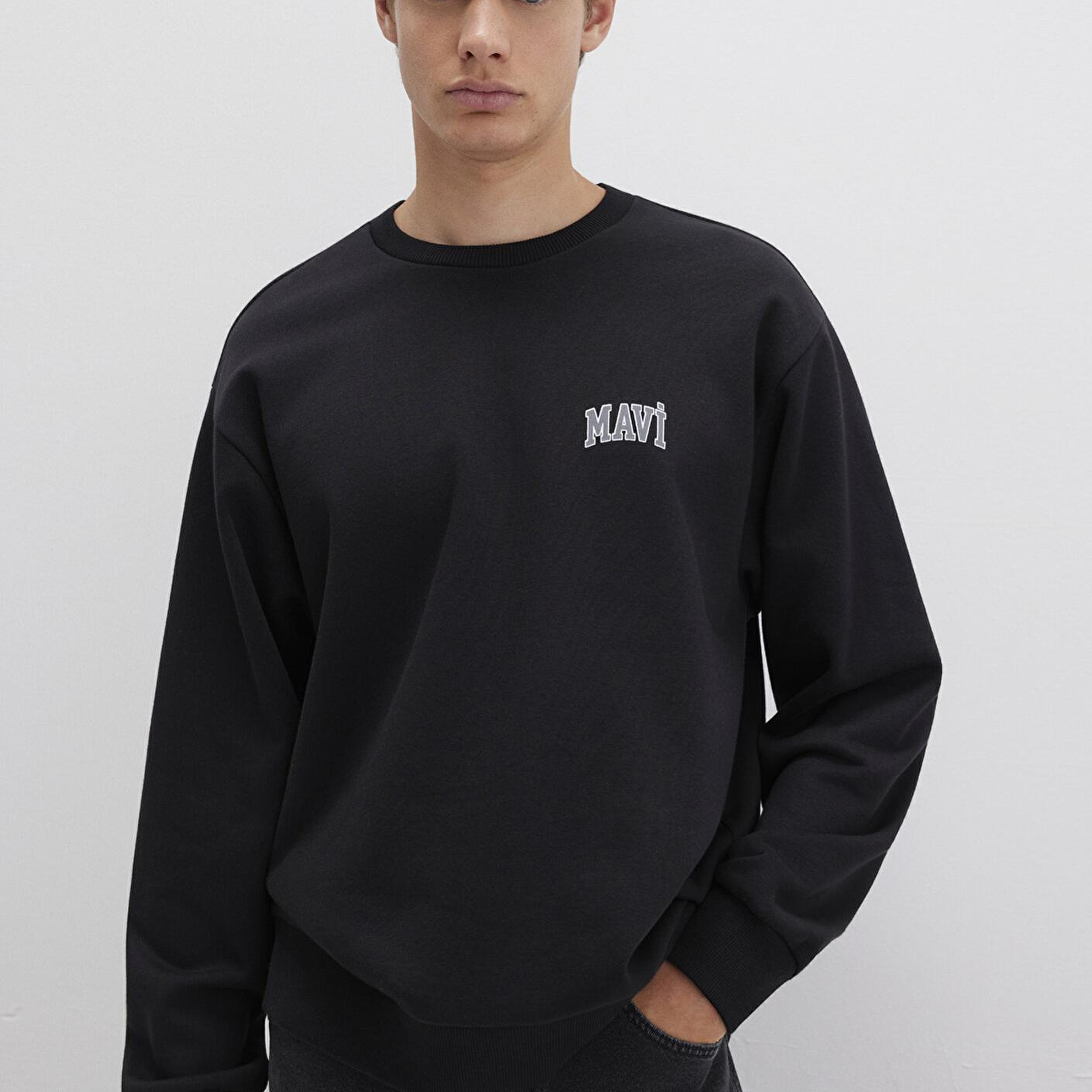 Mavi Mavi Logo Baskılı Siyah Sweatshirt 0611716-900