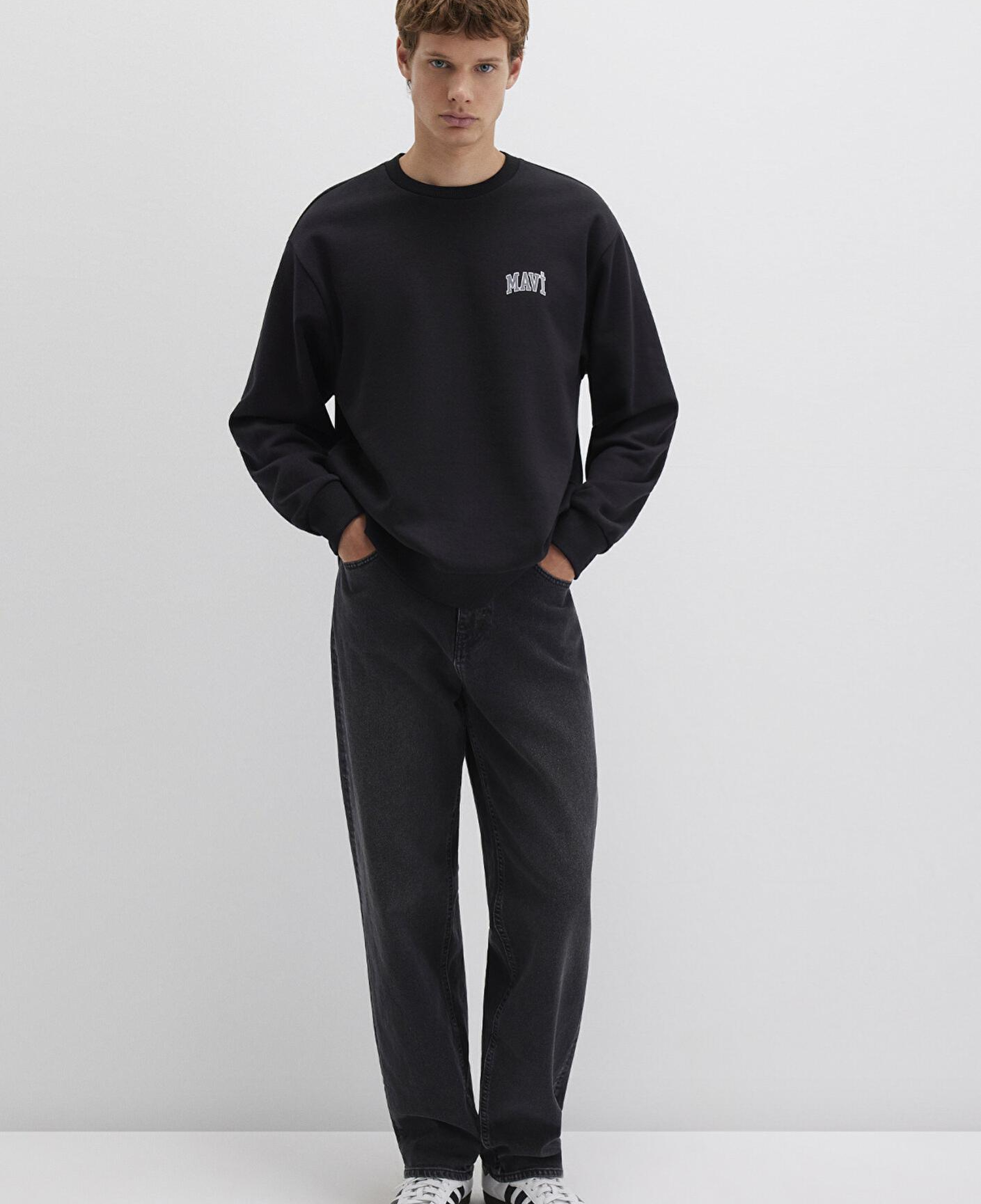Mavi Mavi Logo Baskılı Siyah Sweatshirt 0611716-900