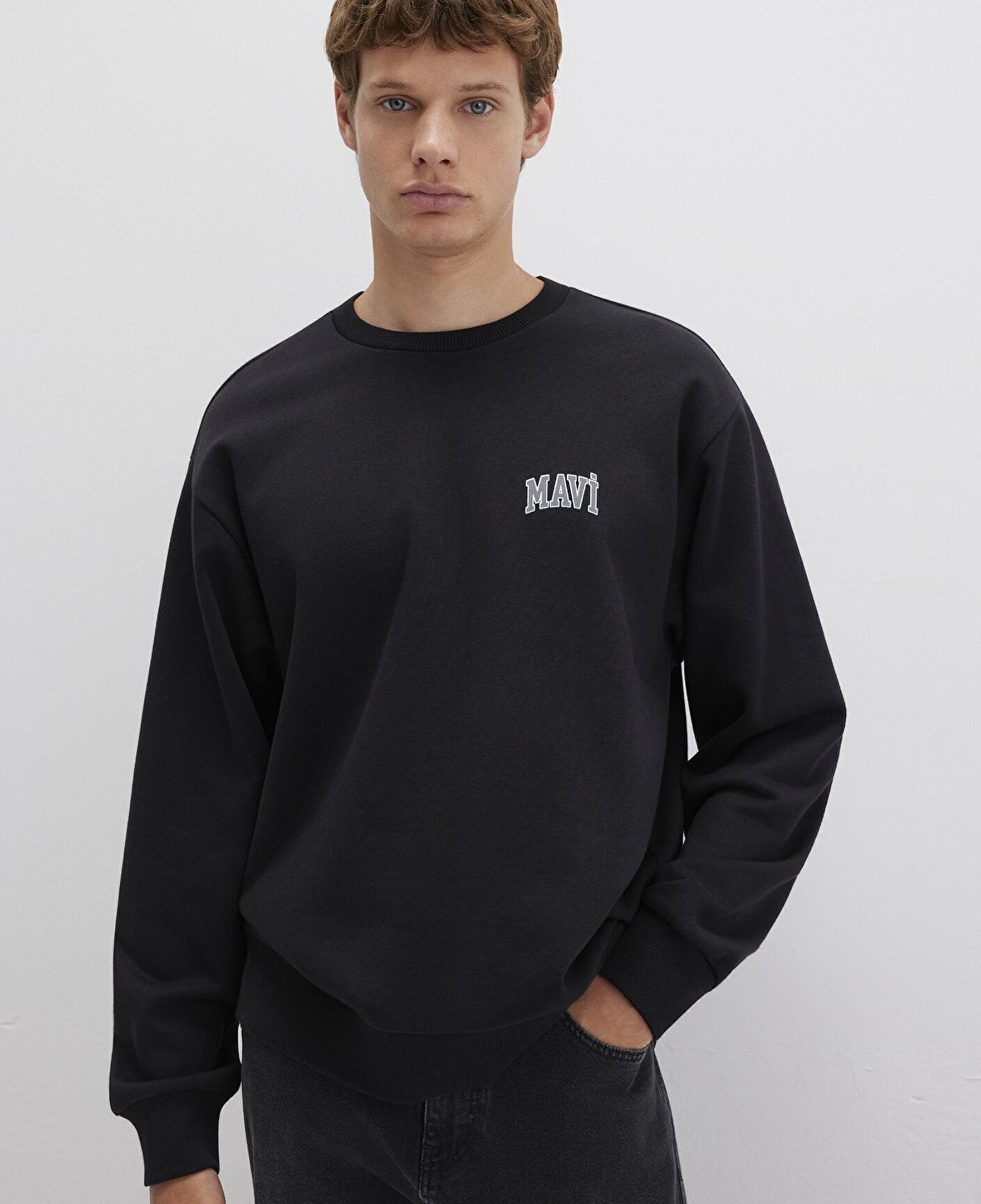 Mavi Mavi Logo Baskılı Siyah Sweatshirt 0611716-900