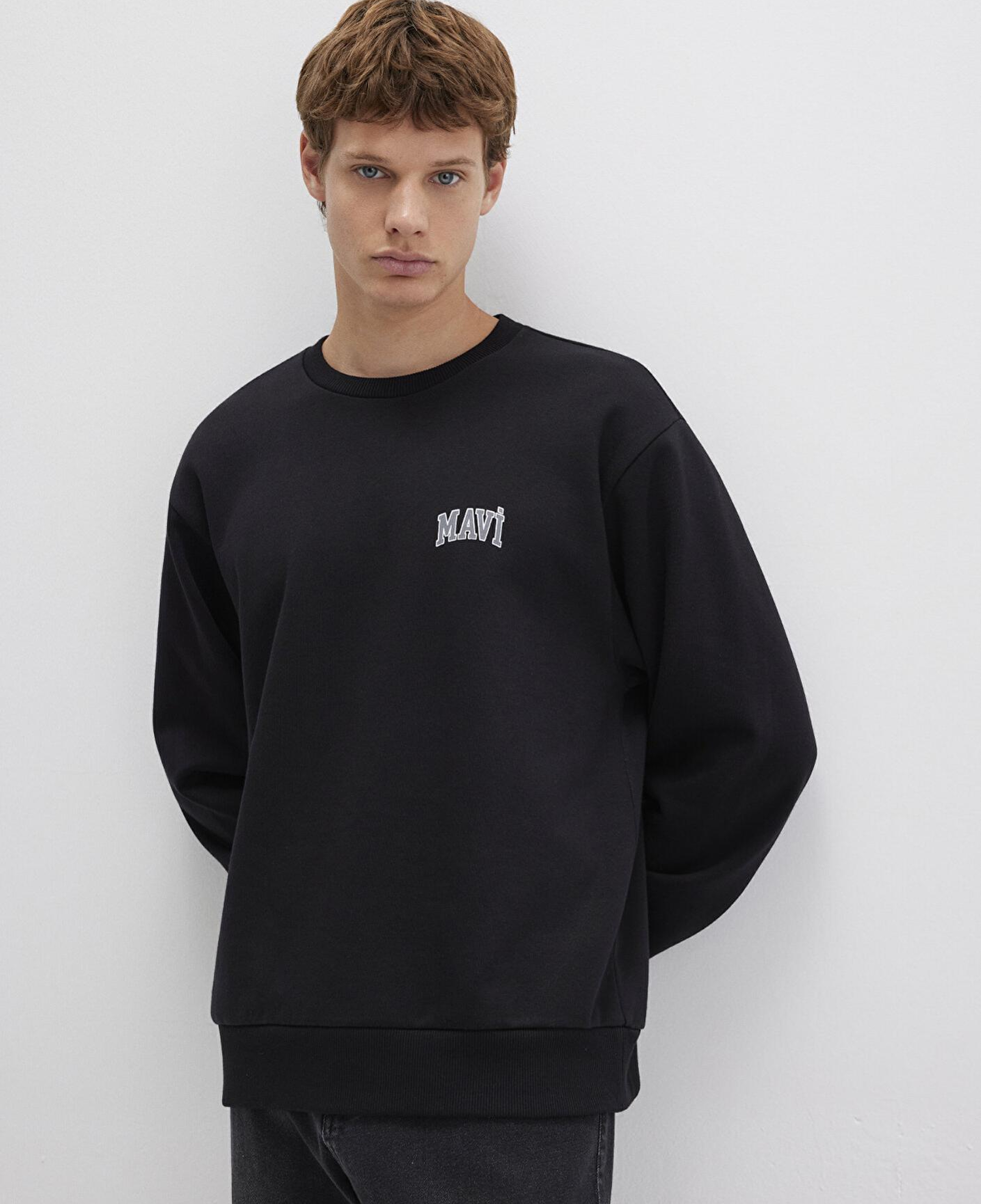 Mavi Mavi Logo Baskılı Siyah Sweatshirt 0611716-900