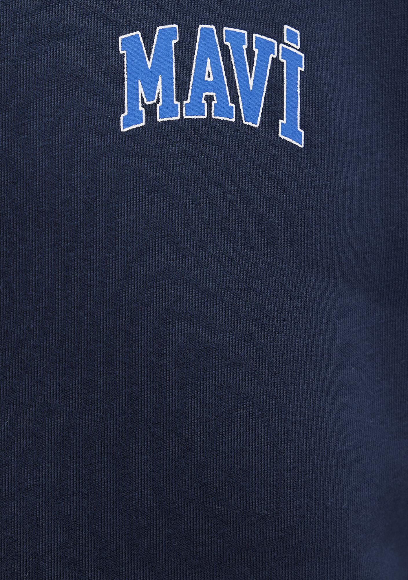 Mavi Mavi Logo Baskılı Fermuarlı Lacivert Sweatshirt 0611715-70490