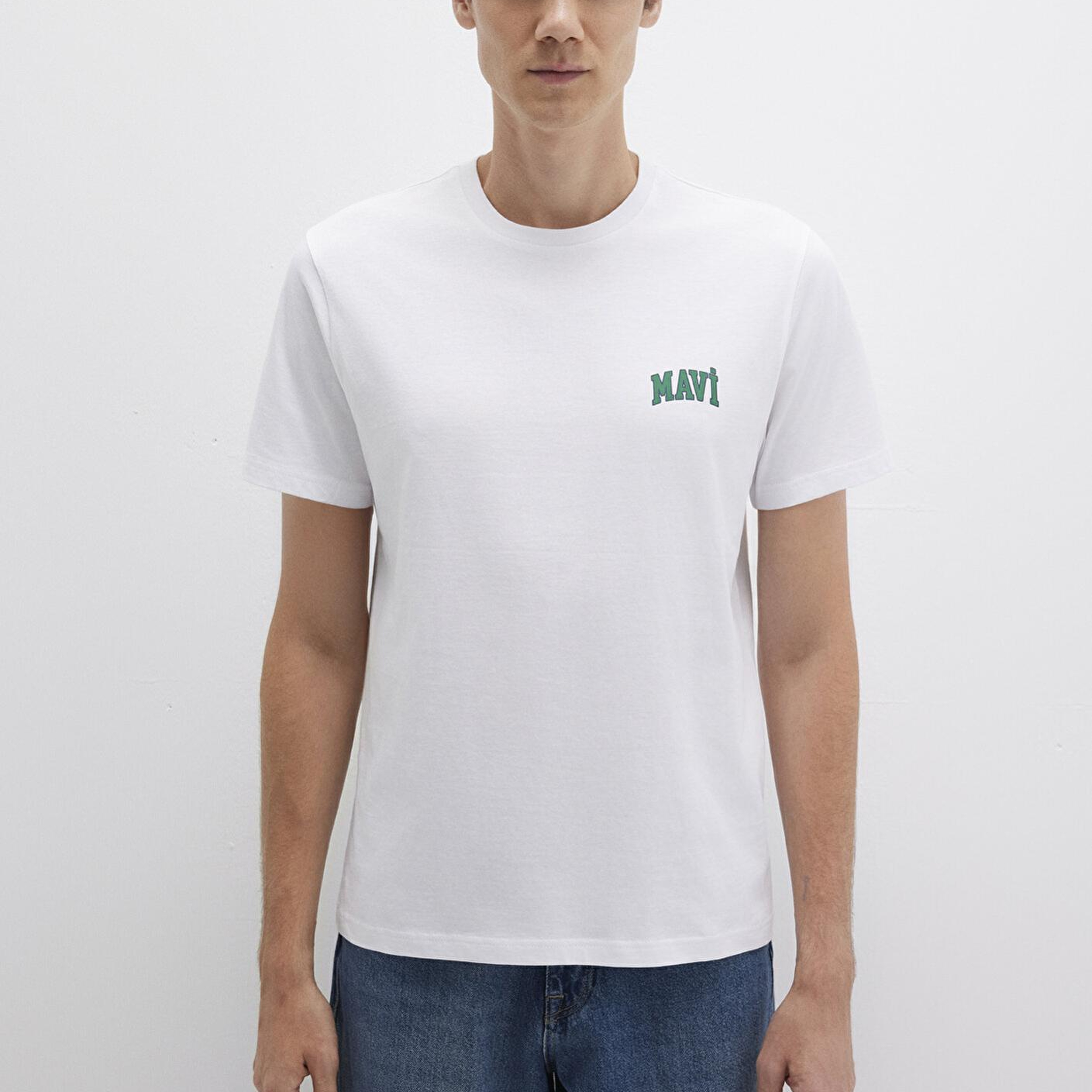 Mavi Mavi Logo Baskılı Beyaz Tişört Regular Fit / Normal Kesim 0611714-620