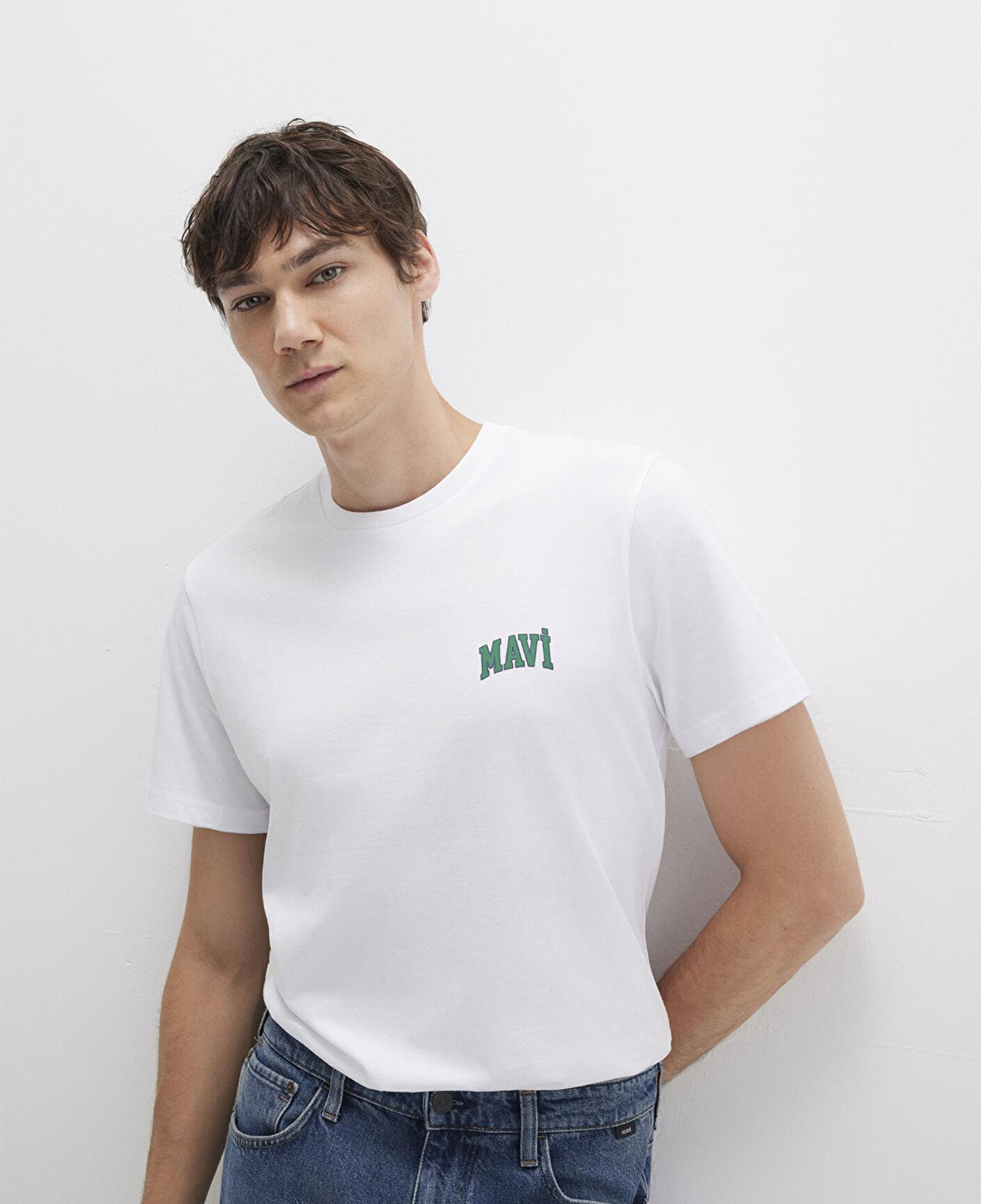 Mavi Mavi Logo Baskılı Beyaz Tişört Regular Fit / Normal Kesim 0611714-620