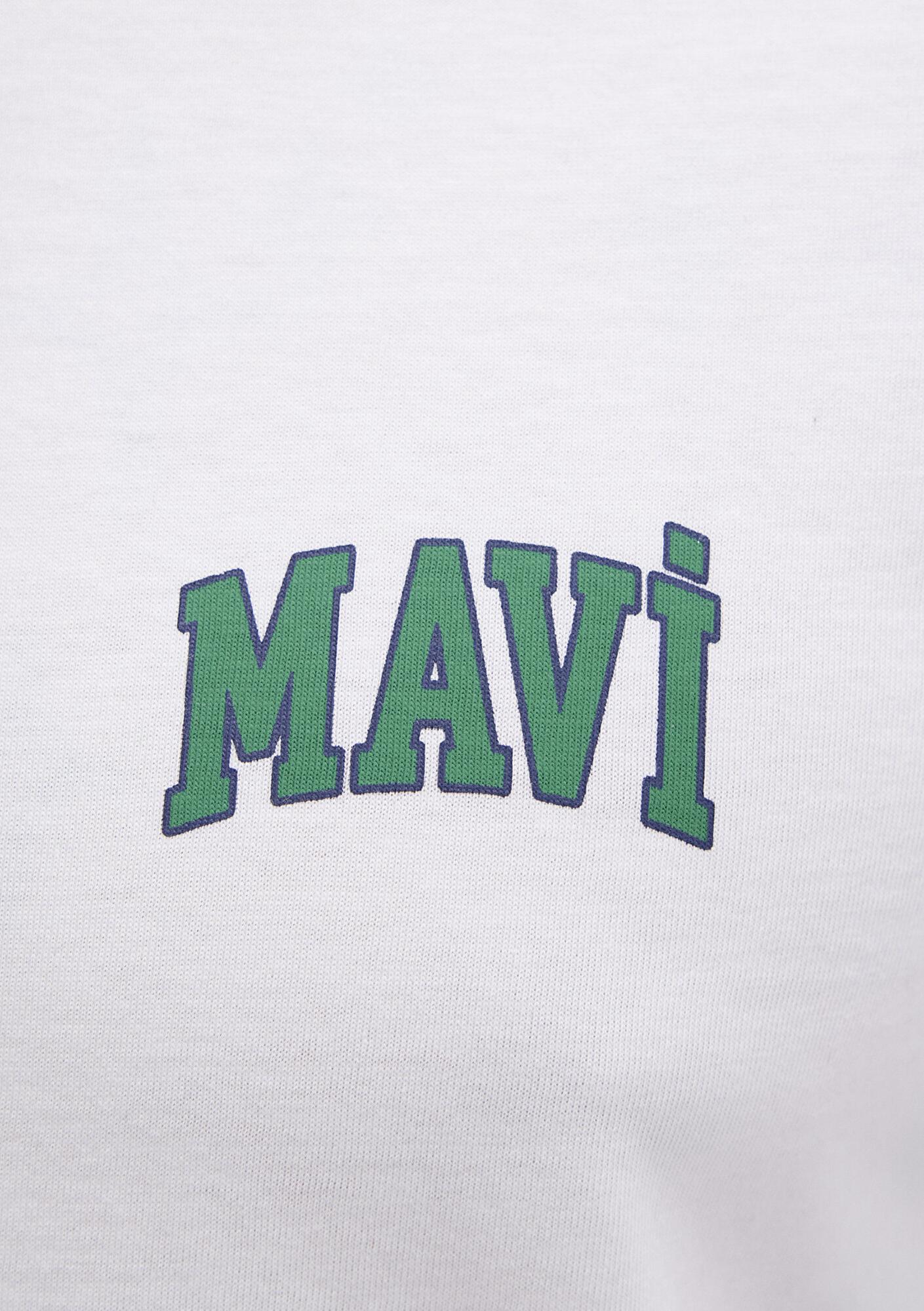 Mavi Mavi Logo Baskılı Beyaz Tişört Regular Fit / Normal Kesim 0611714-620