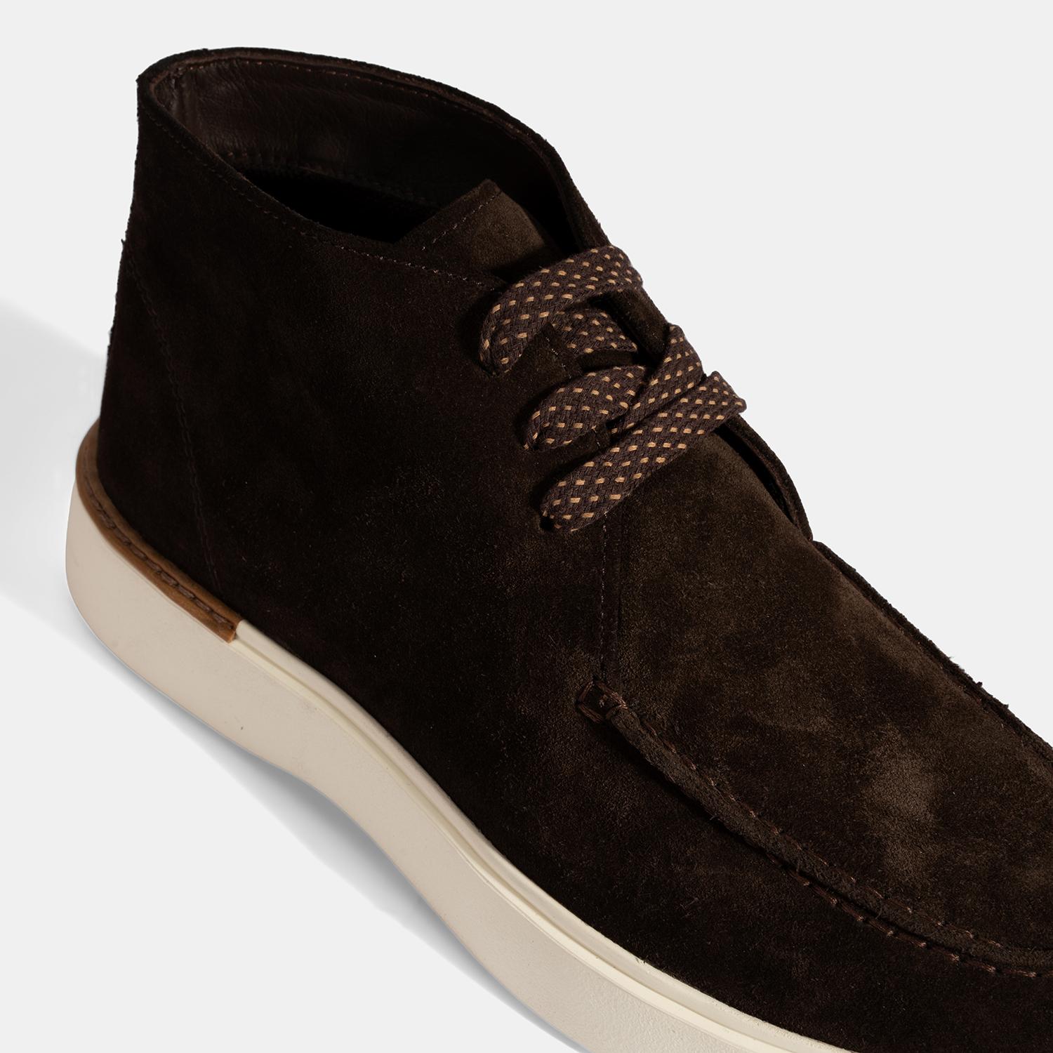 Erkek Kahve Bağcıklı Süet Bot