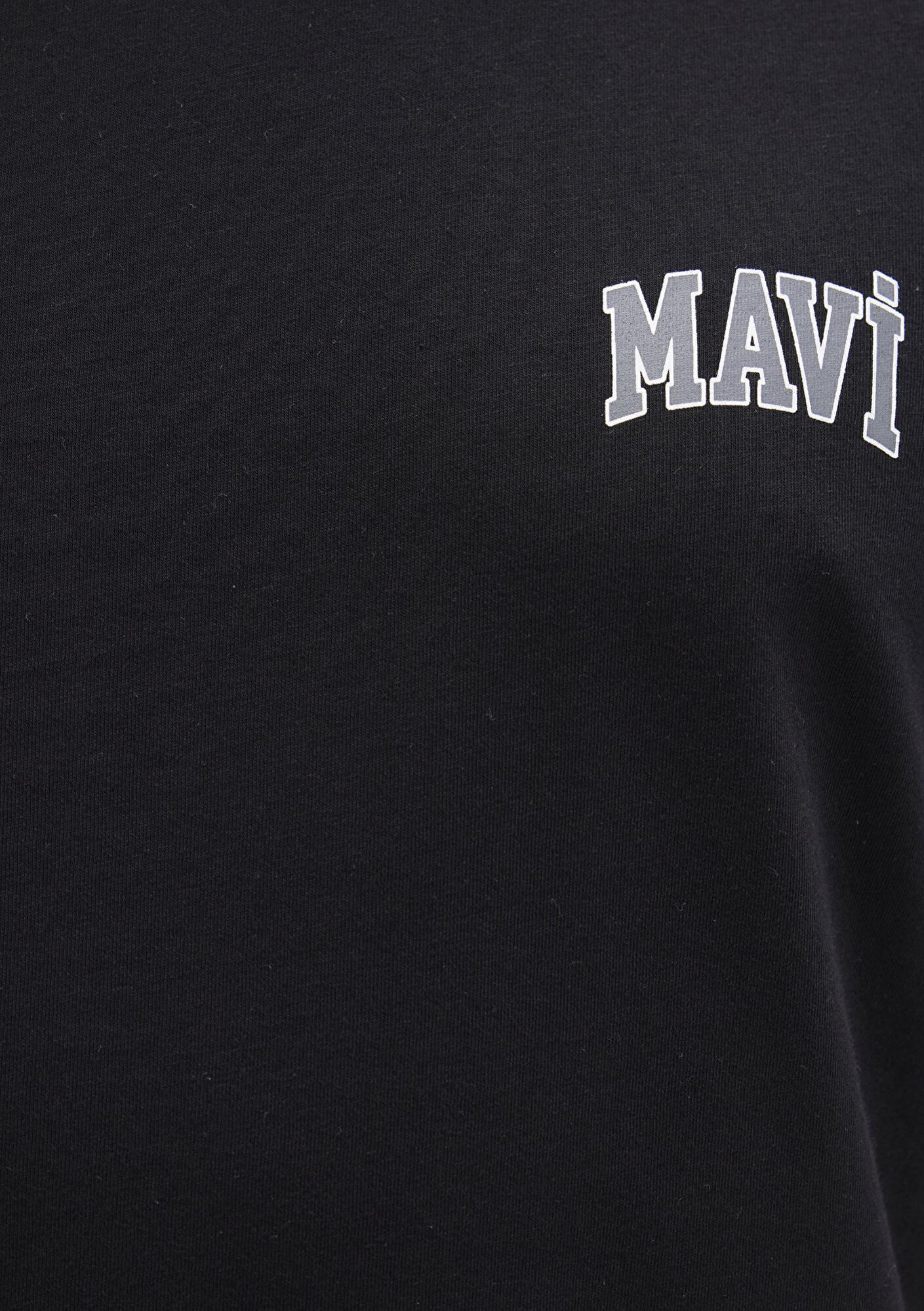 Mavi Mavi Logo Baskılı Siyah Tişört Regular Fit / Normal Kesim 0611714-900