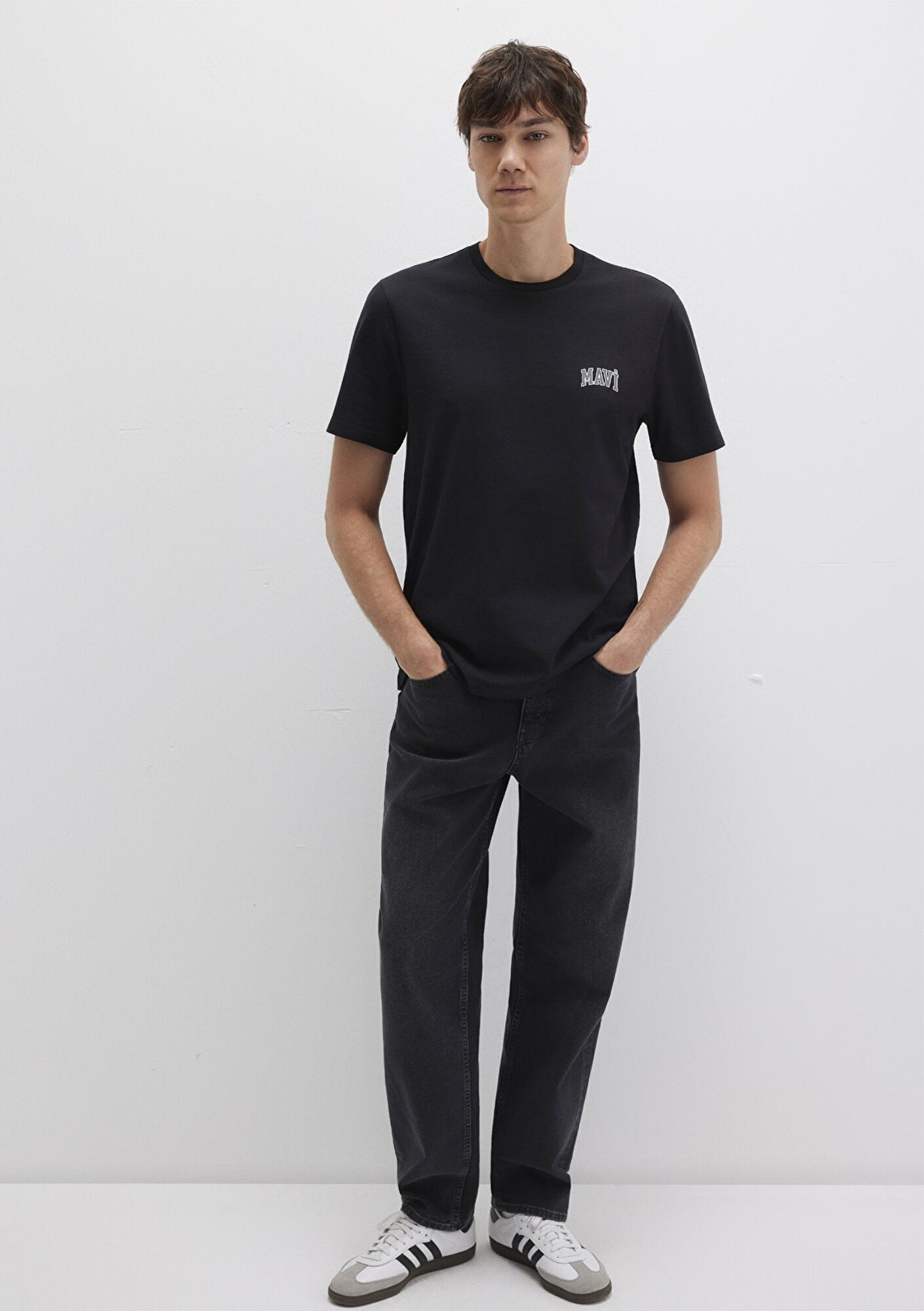 Mavi Mavi Logo Baskılı Siyah Tişört Regular Fit / Normal Kesim 0611714-900