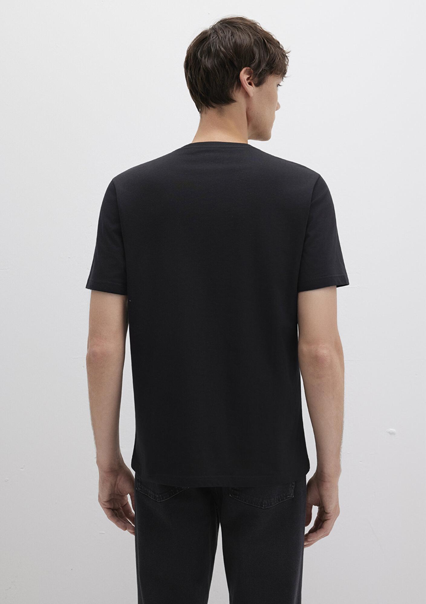 Mavi Mavi Logo Baskılı Siyah Tişört Regular Fit / Normal Kesim 0611714-900