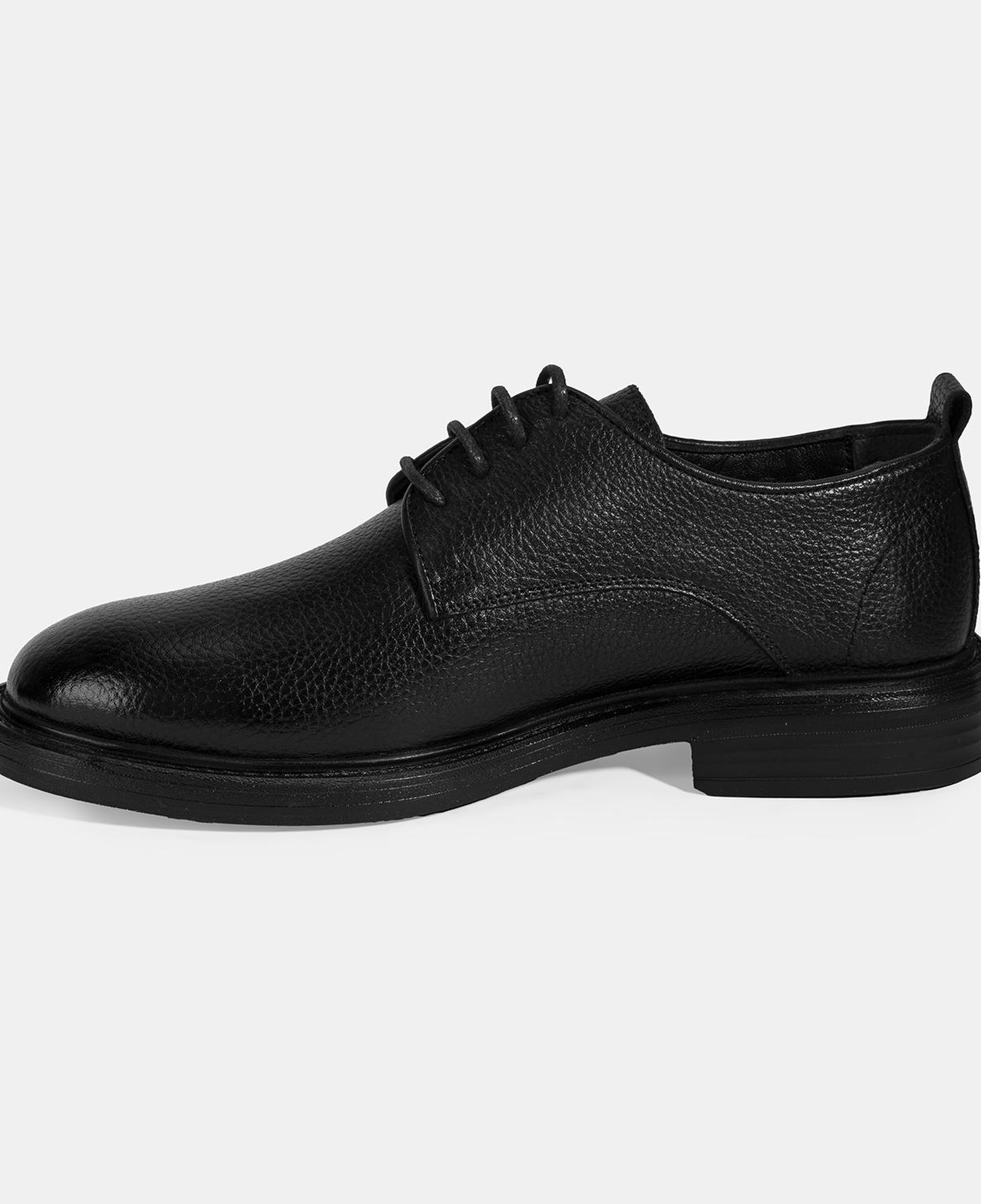 Erkek Siyah Bağcıklı Günlük Deri Ayakkabı