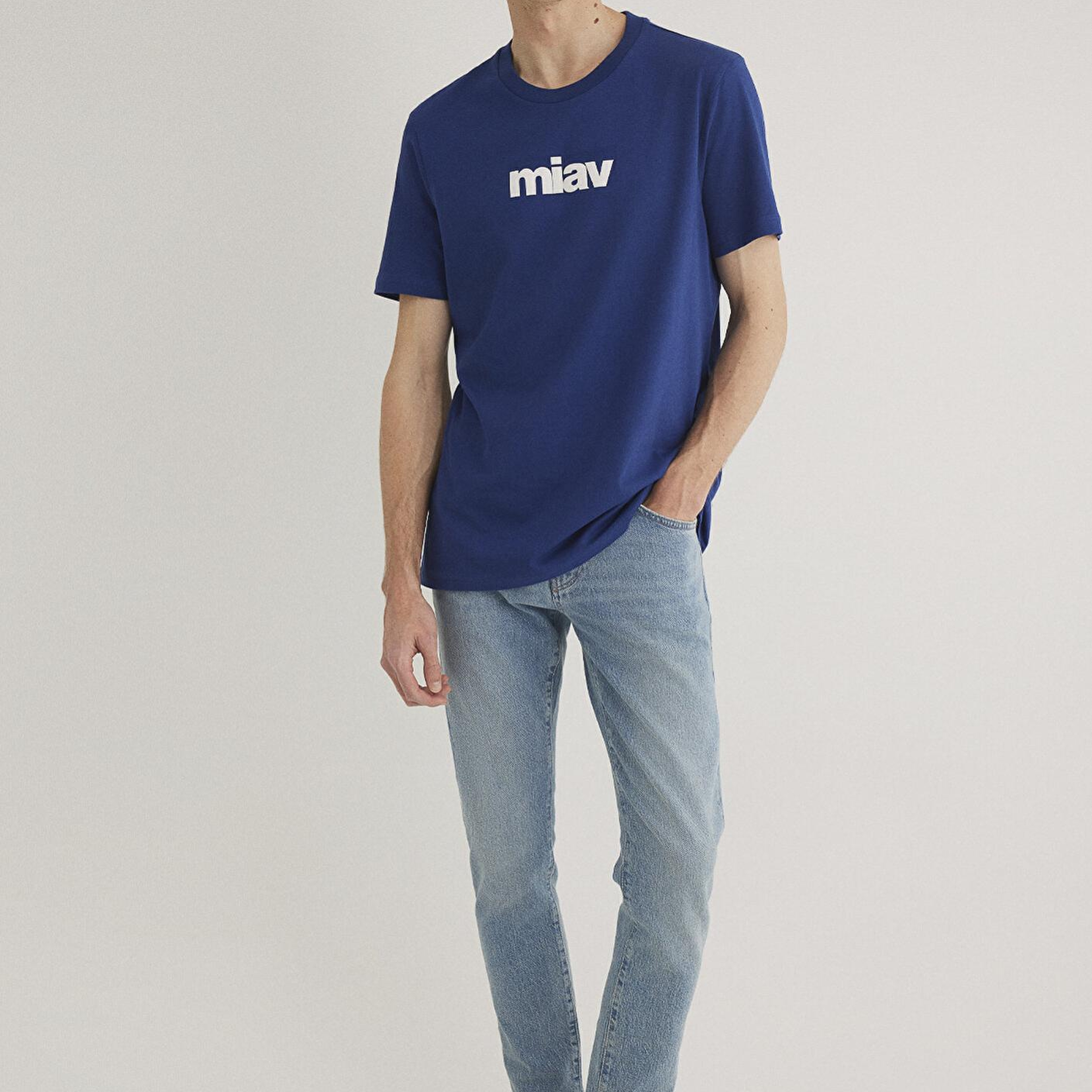 Mavi Miav Baskılı Mavi Tişört Regular Fit / Normal Kesim 067153-70722