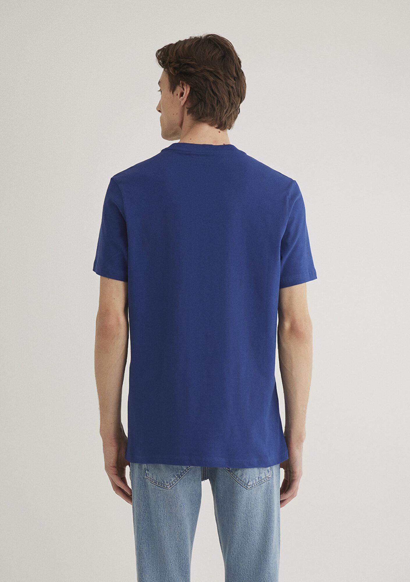 Mavi Miav Baskılı Mavi Tişört Regular Fit / Normal Kesim 067153-70722