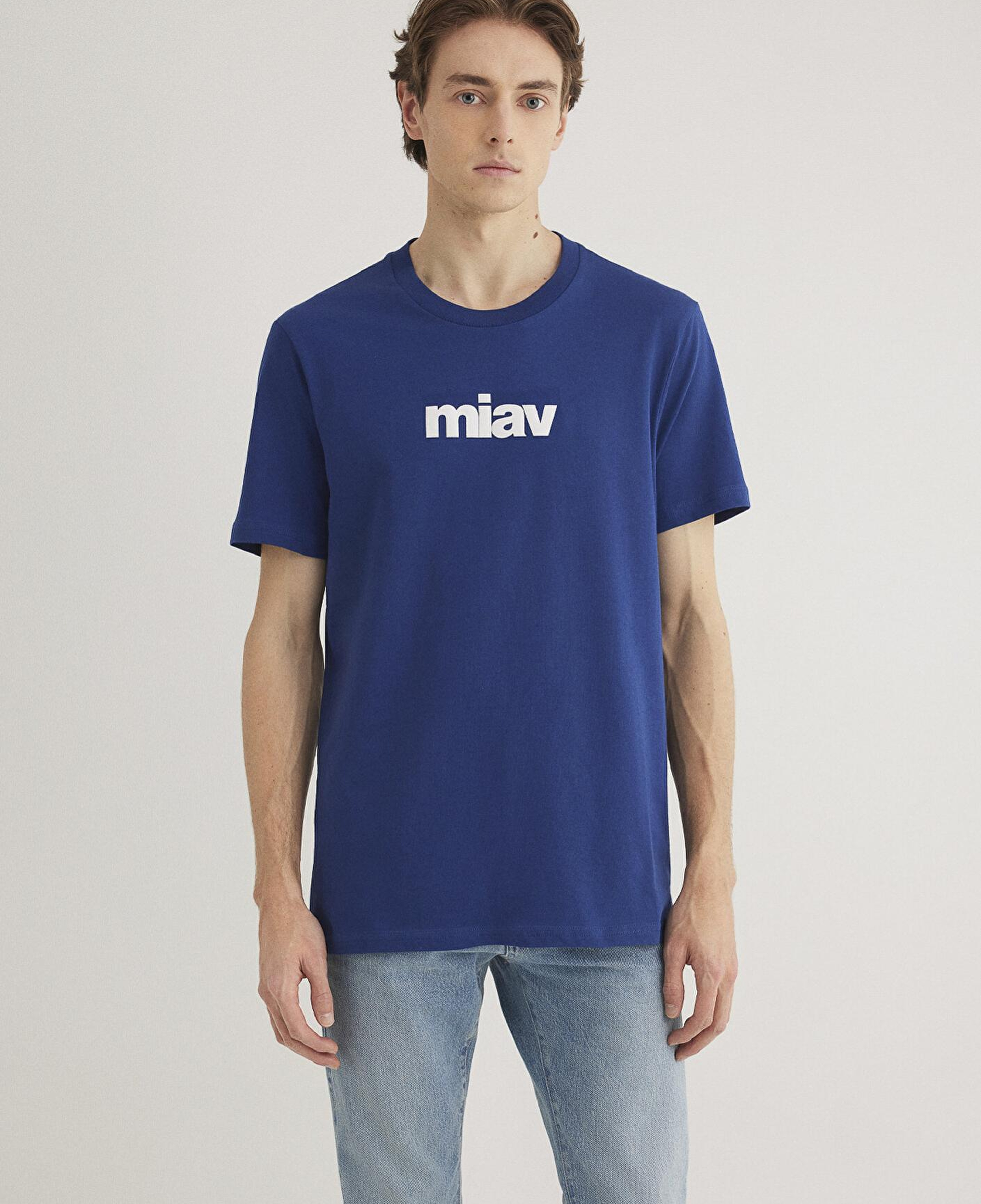 Mavi Miav Baskılı Mavi Tişört Regular Fit / Normal Kesim 067153-70722