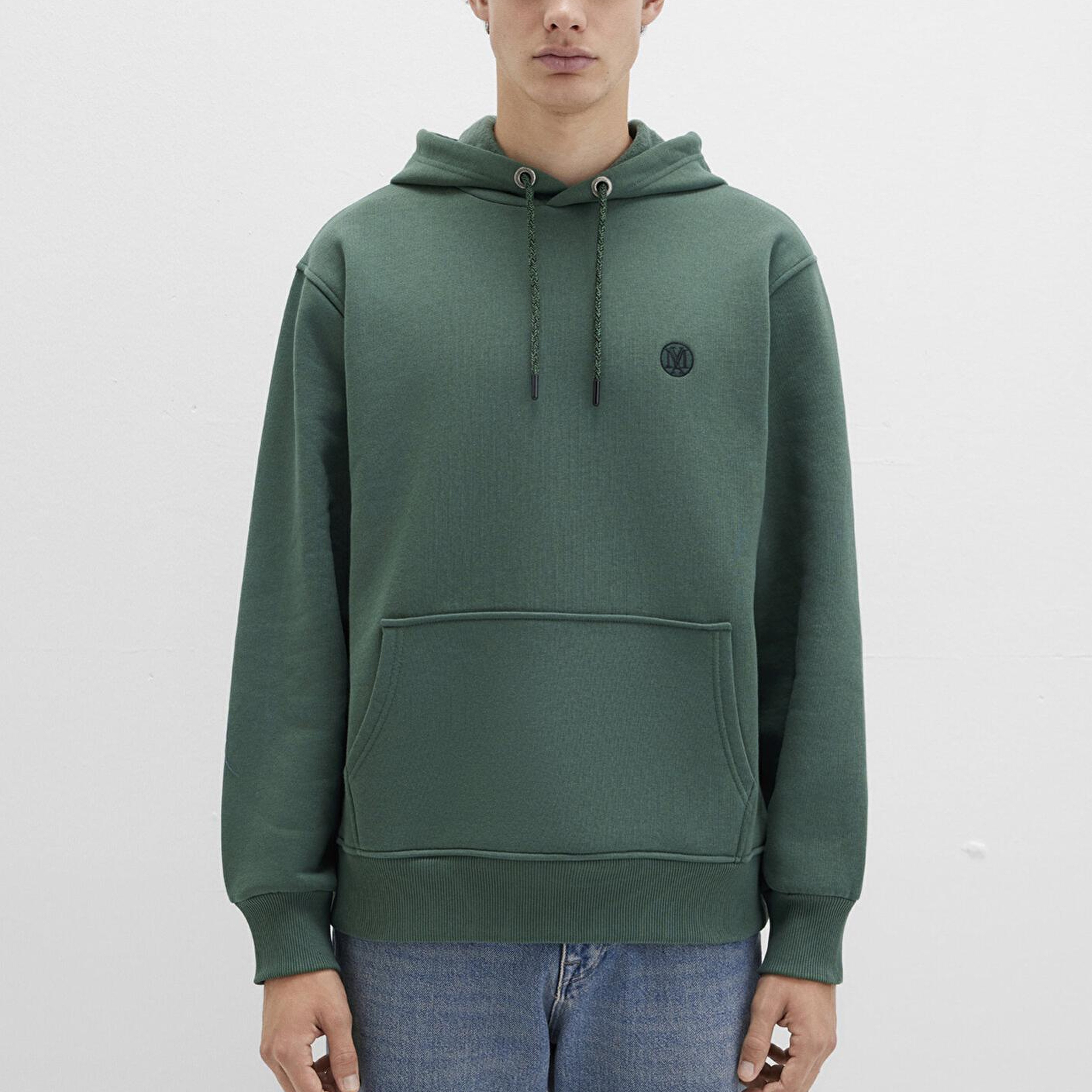 Mavi Mavi Logo Nakışlı Kapüşonlu Yeşil Sweatshirt 065809-71580