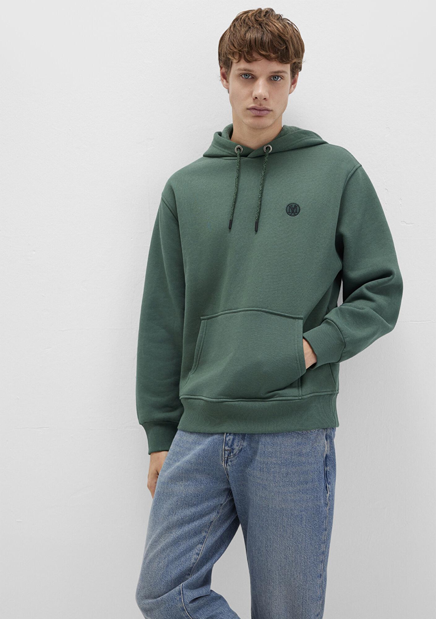 Mavi Mavi Logo Nakışlı Kapüşonlu Yeşil Sweatshirt 065809-71580