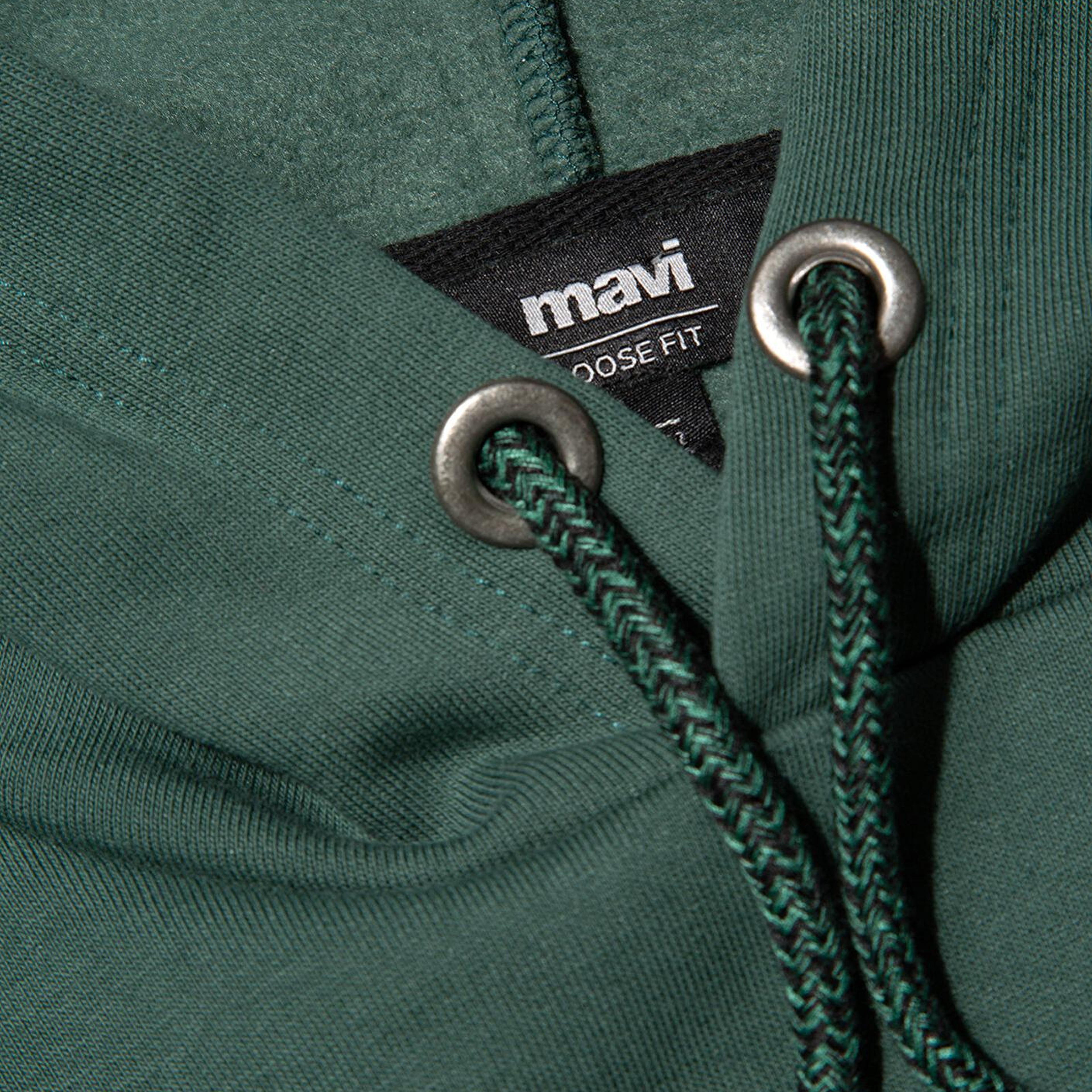 Mavi Mavi Logo Nakışlı Kapüşonlu Yeşil Sweatshirt 065809-71580