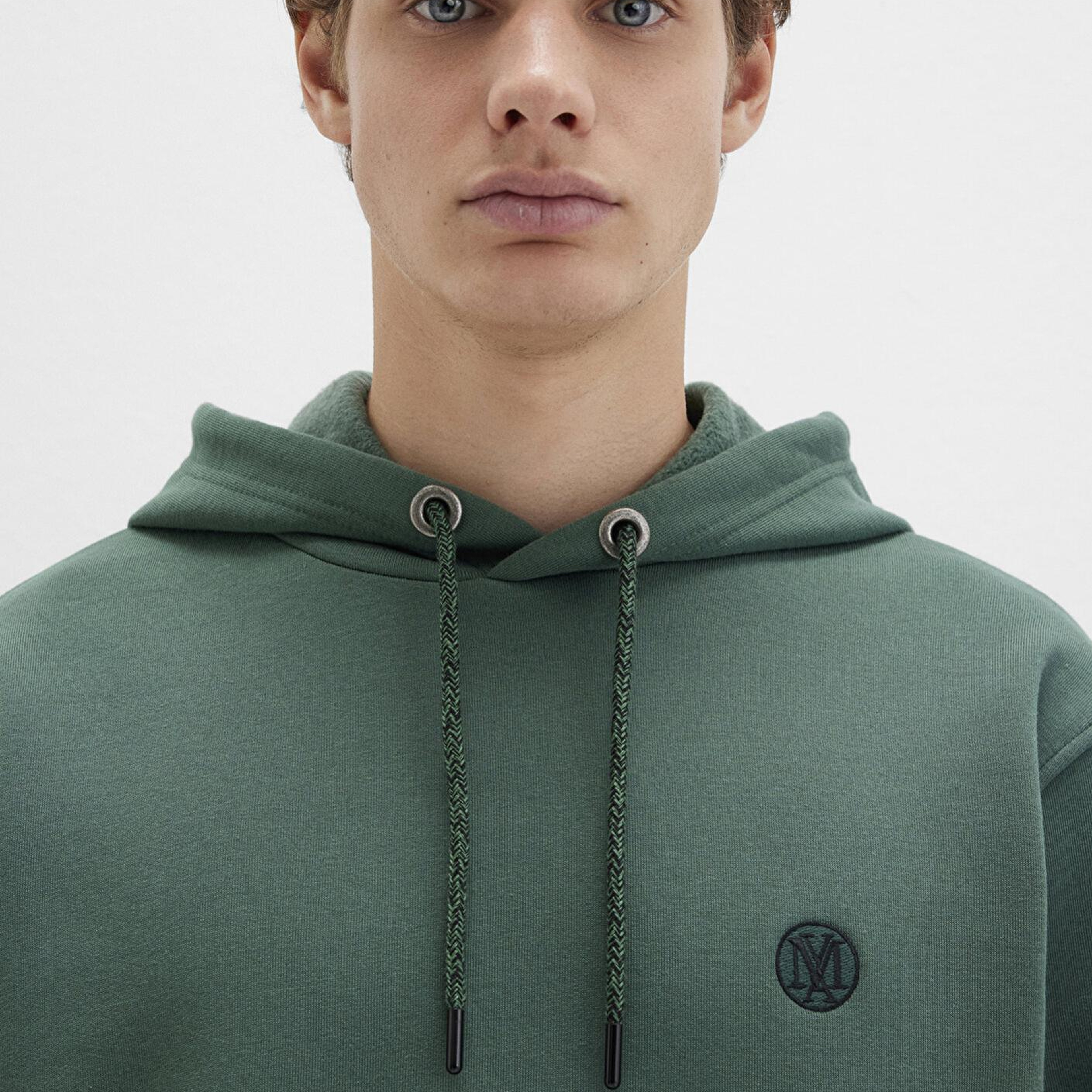 Mavi Mavi Logo Nakışlı Kapüşonlu Yeşil Sweatshirt 065809-71580