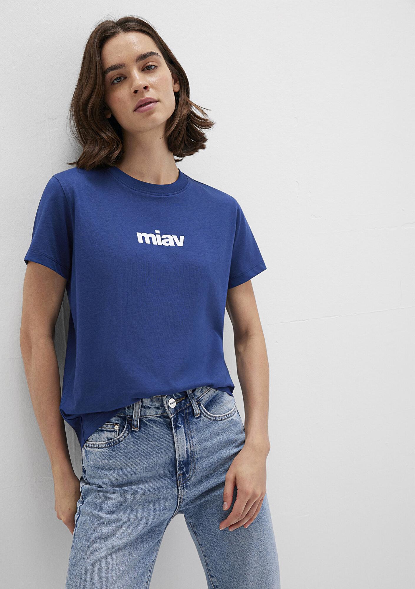 Mavi Miav Baskılı Mavi Tişört Regular Fit / Normal Kesim 1610622-70722