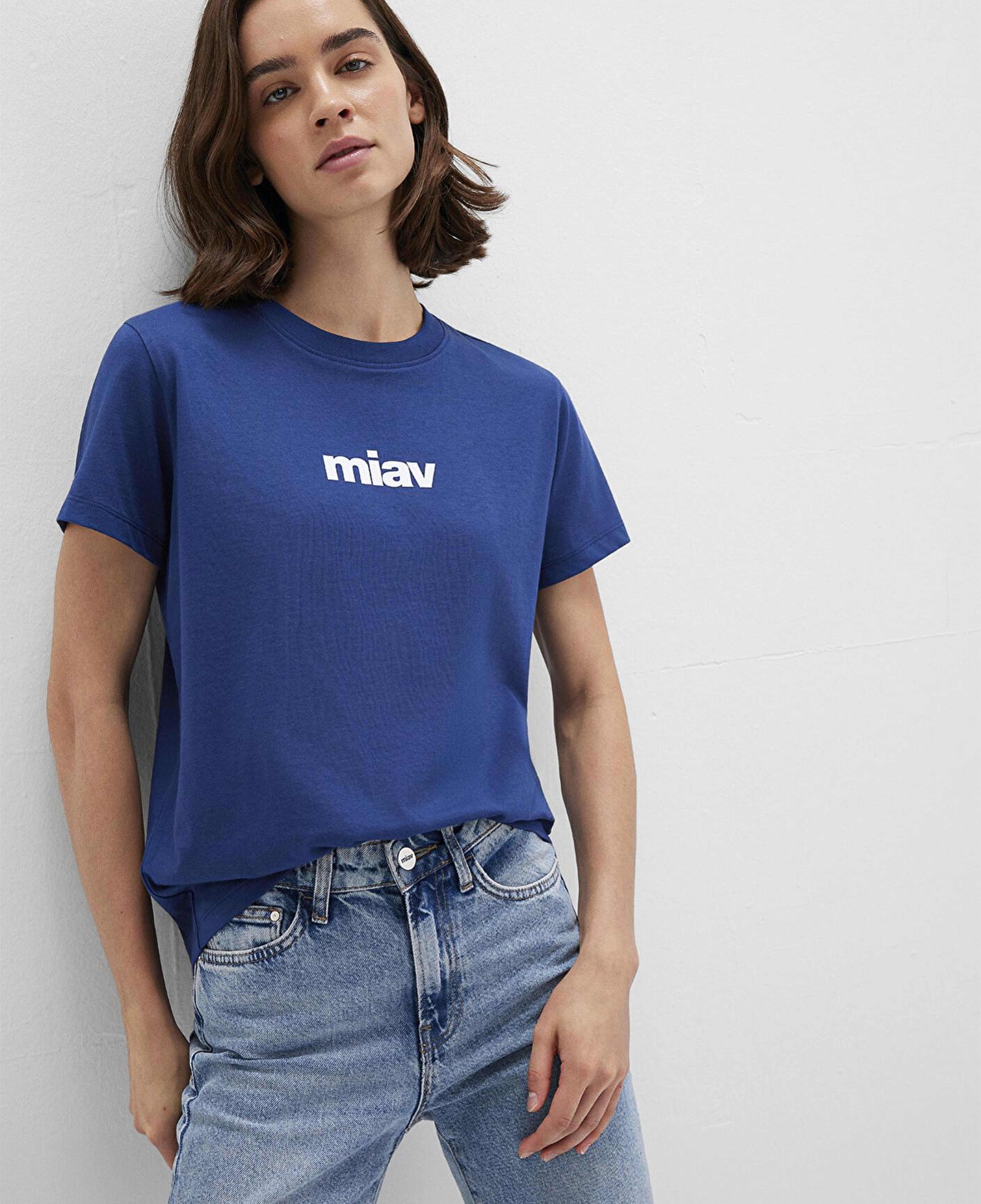 Mavi Miav Baskılı Mavi Tişört Regular Fit / Normal Kesim 1610622-70722