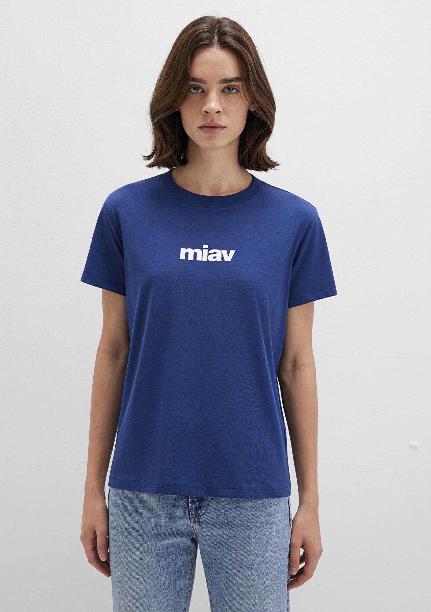 Mavi Miav Baskılı Mavi Tişört Regular Fit / Normal Kesim 1610622-70722