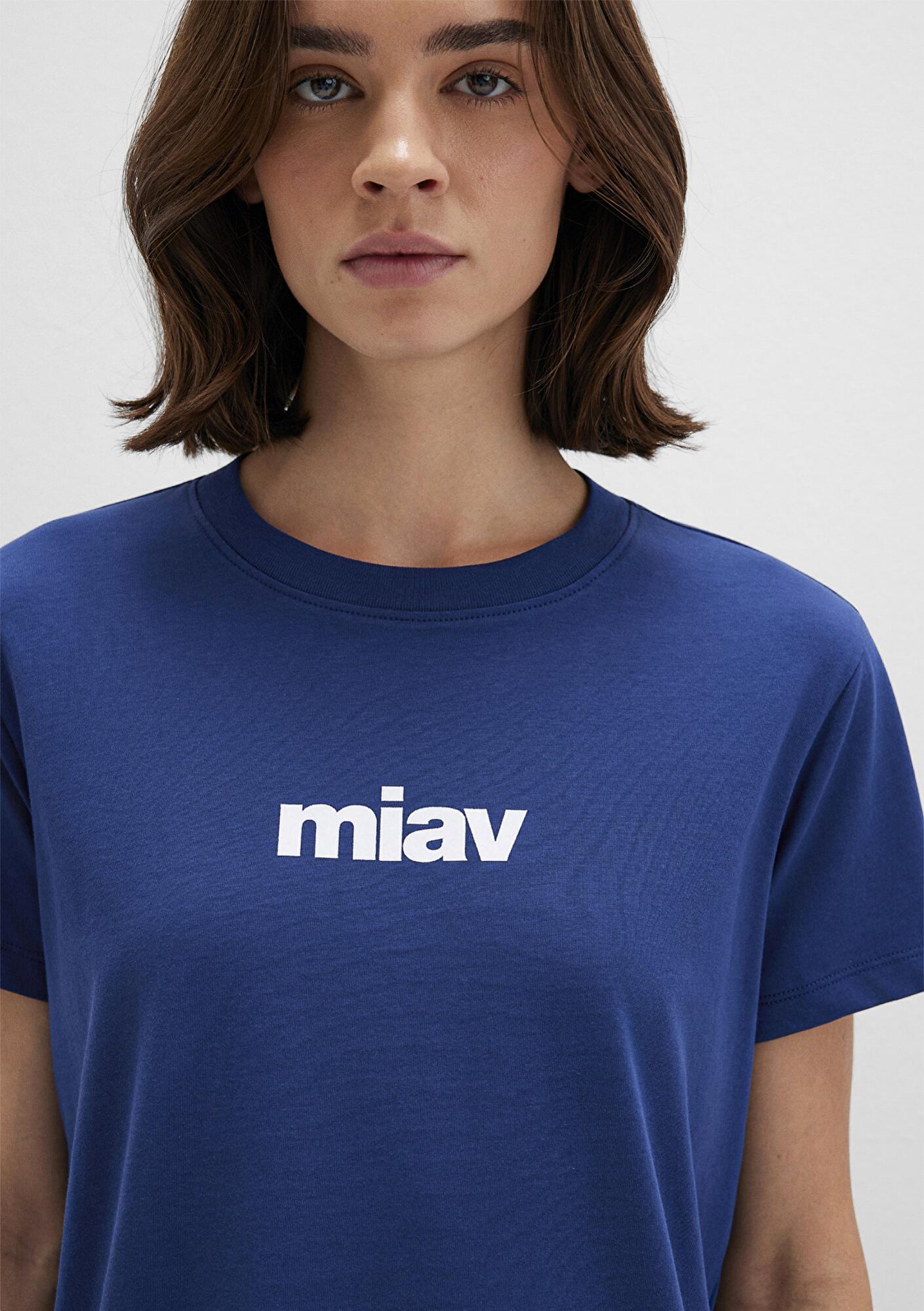 Mavi Miav Baskılı Mavi Tişört Regular Fit / Normal Kesim 1610622-70722