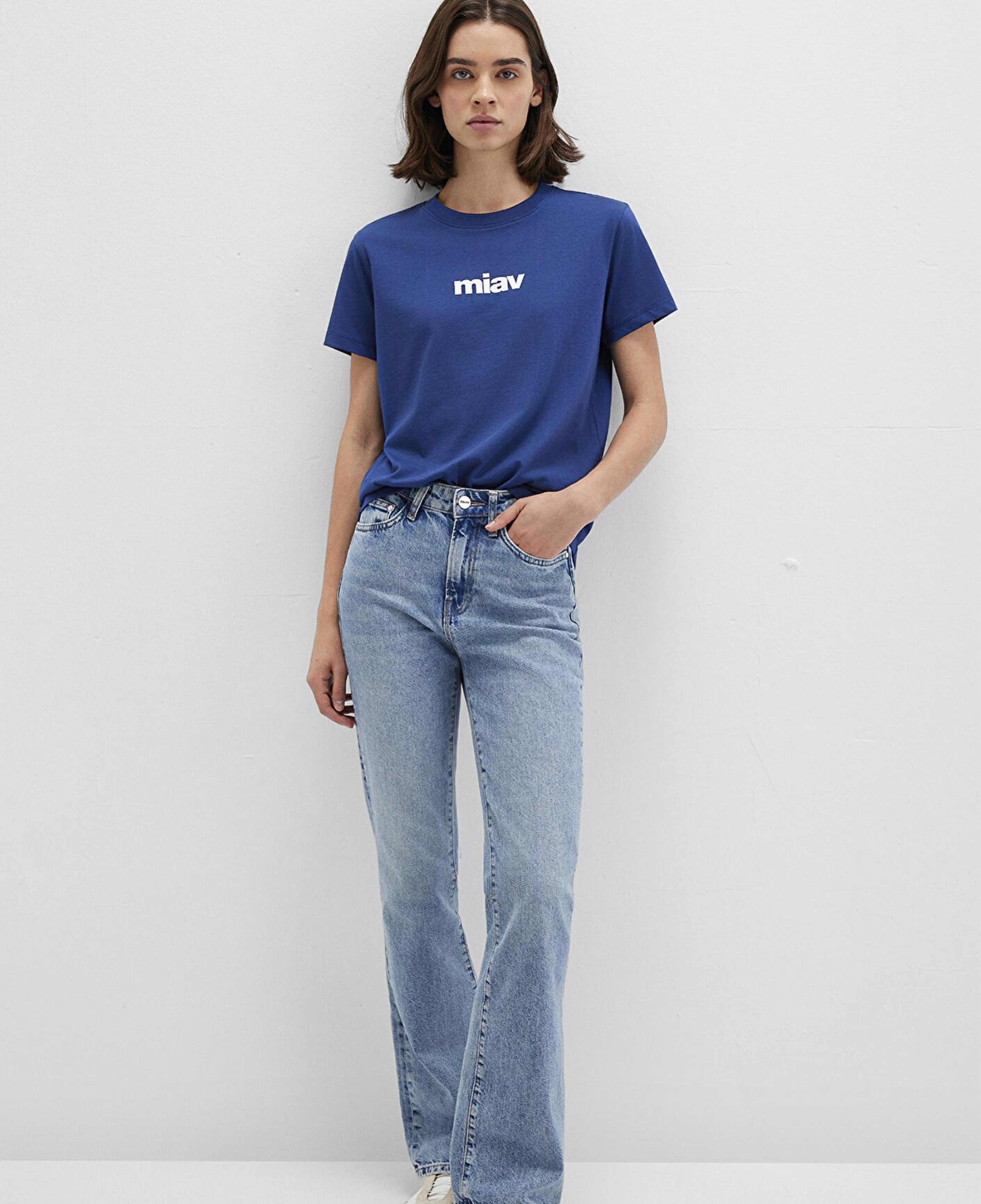 Mavi Miav Baskılı Mavi Tişört Regular Fit / Normal Kesim 1610622-70722