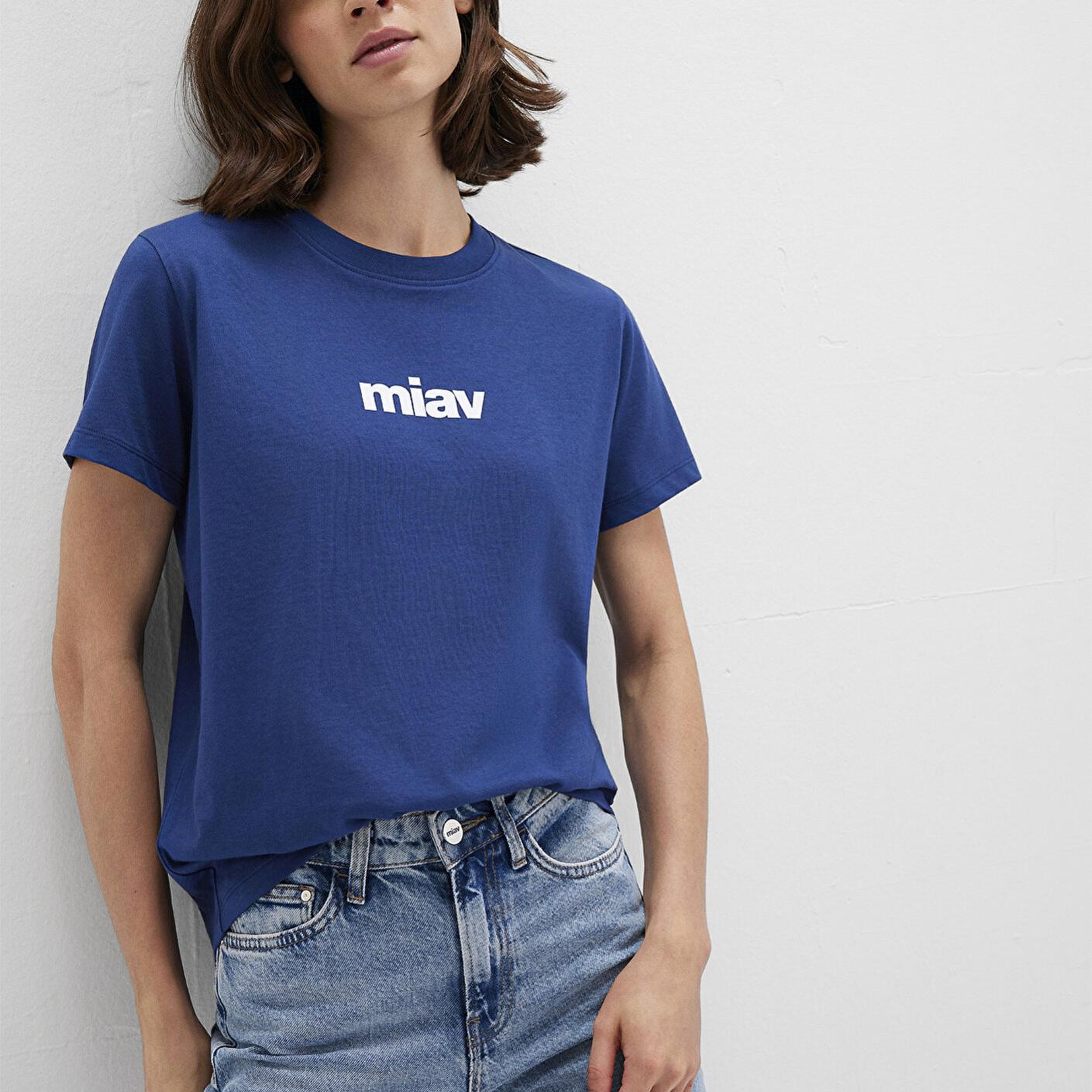 Mavi Miav Baskılı Mavi Tişört Regular Fit / Normal Kesim 1610622-70722