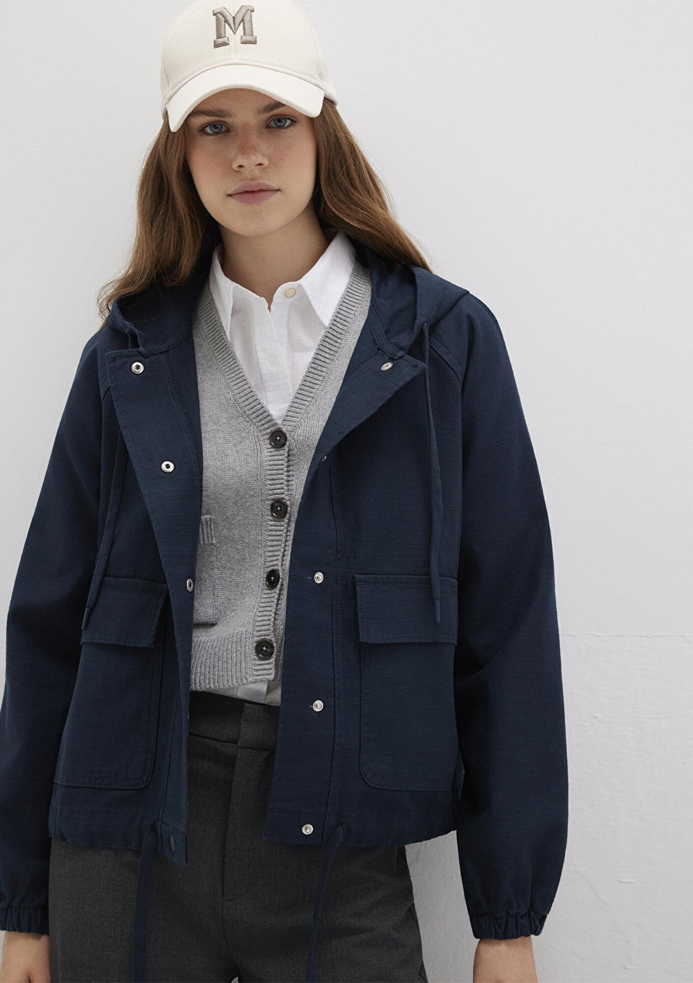 Mavi Kapüşonlu Lacivert Ceket Regular Fit / Normal Kesim 110775-82906