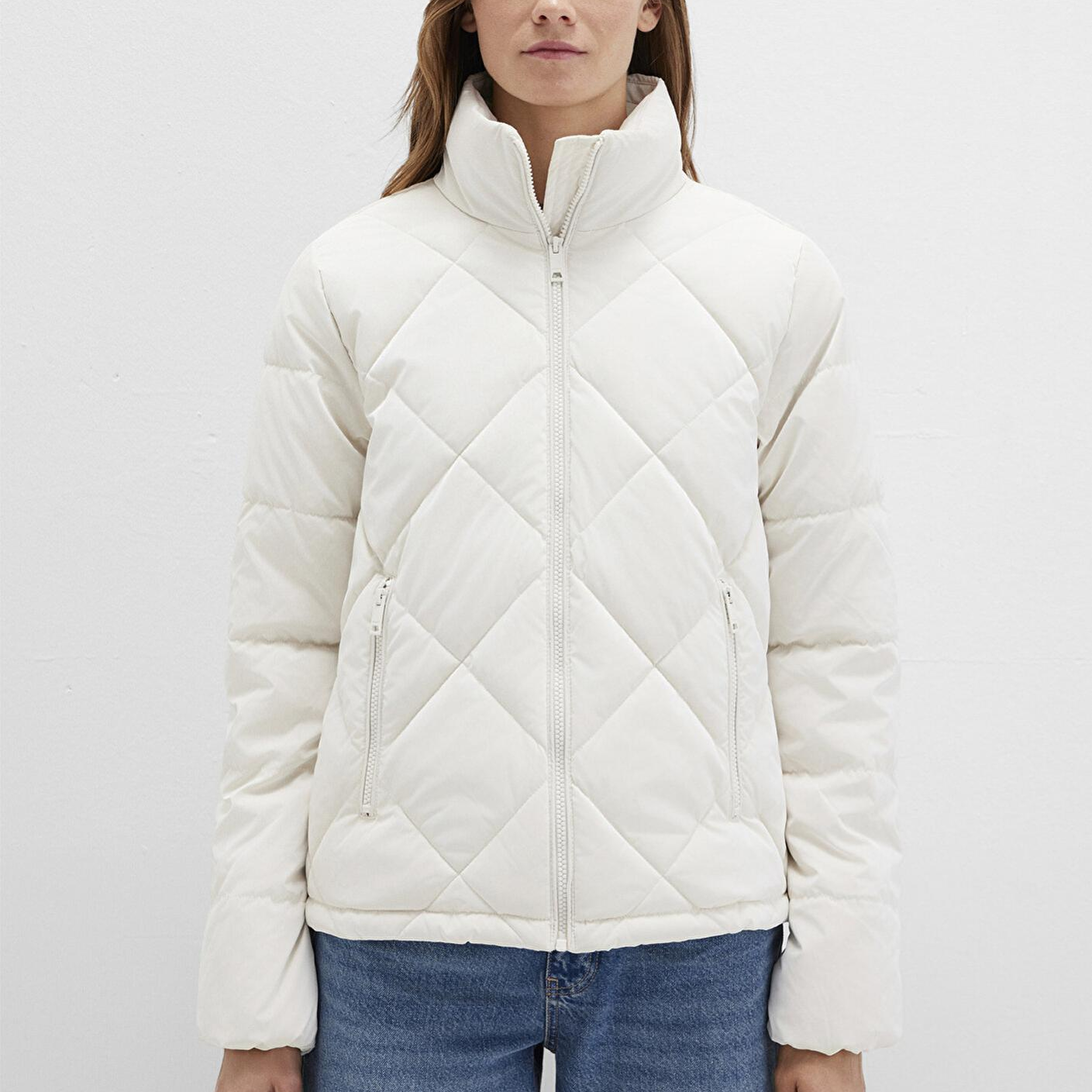 Mavi Su İtici Premium Kapitone Beyaz Şişme Mont 1110230-70057