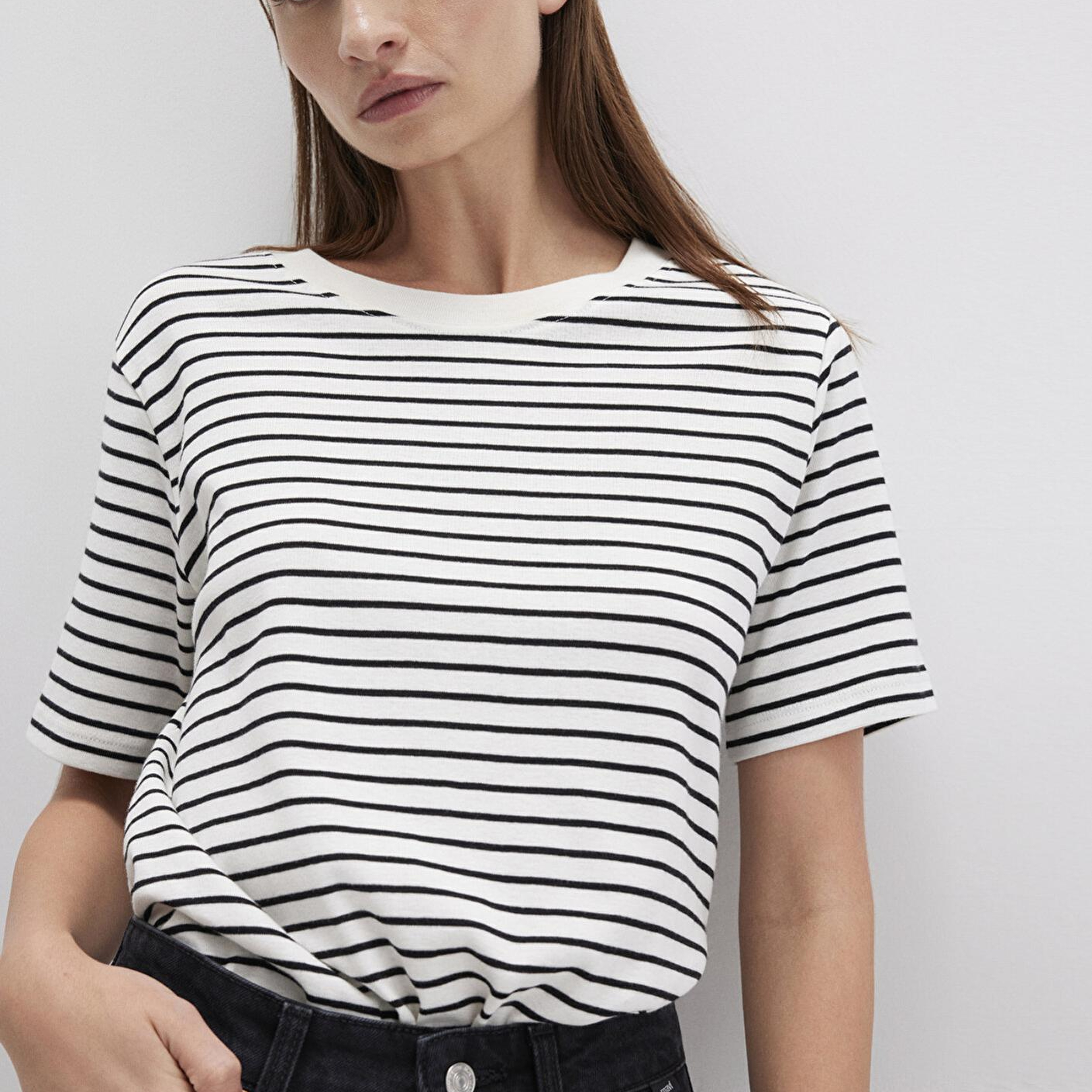 Mavi Siyah Çizgili Tişört Regular Fit / Normal Kesim 1611653-85143