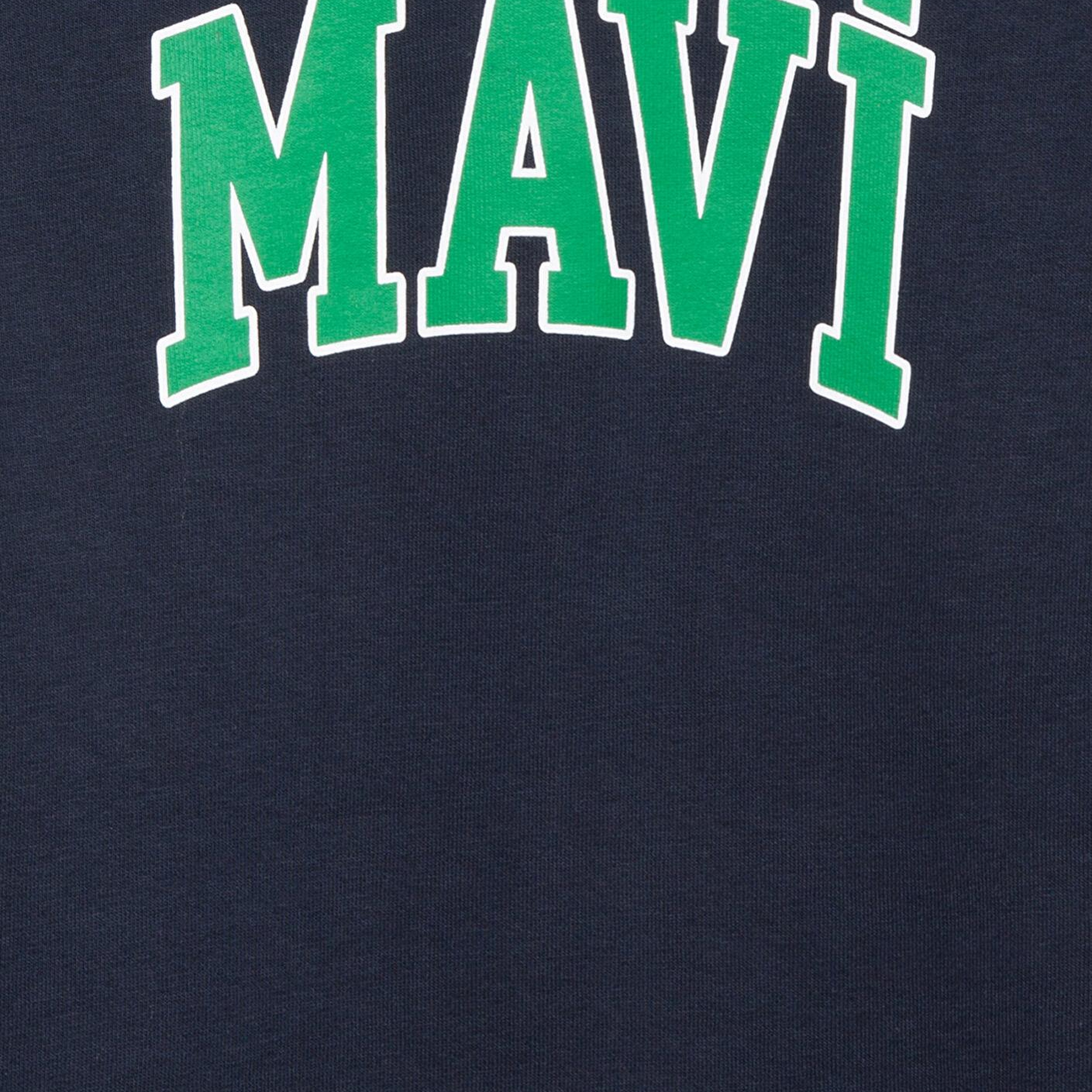 Mavi Mavi Logo Baskılı Lacivert Kapüşonlu Sweatshirt 6610110-70490