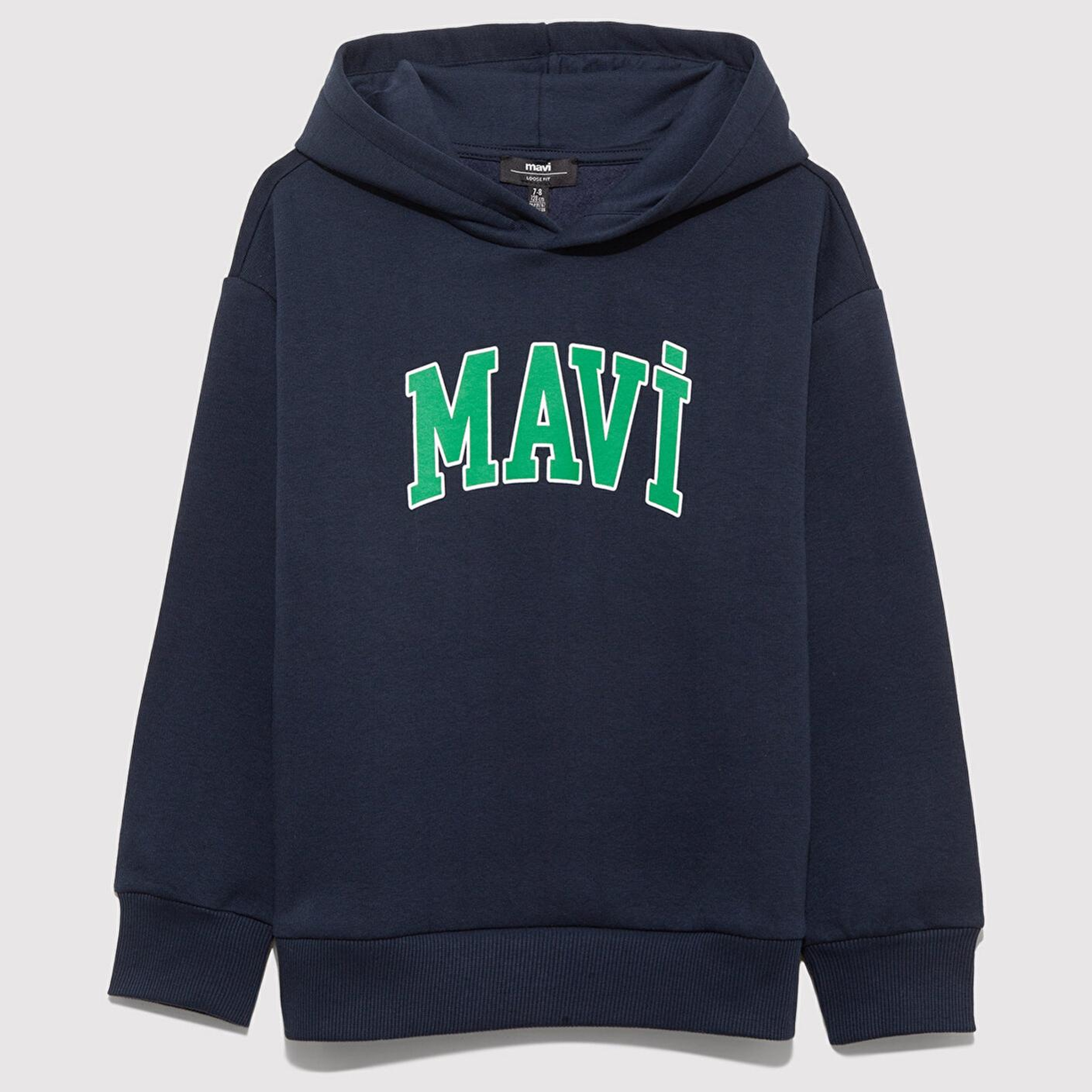 Mavi Mavi Logo Baskılı Lacivert Kapüşonlu Sweatshirt 6610110-70490