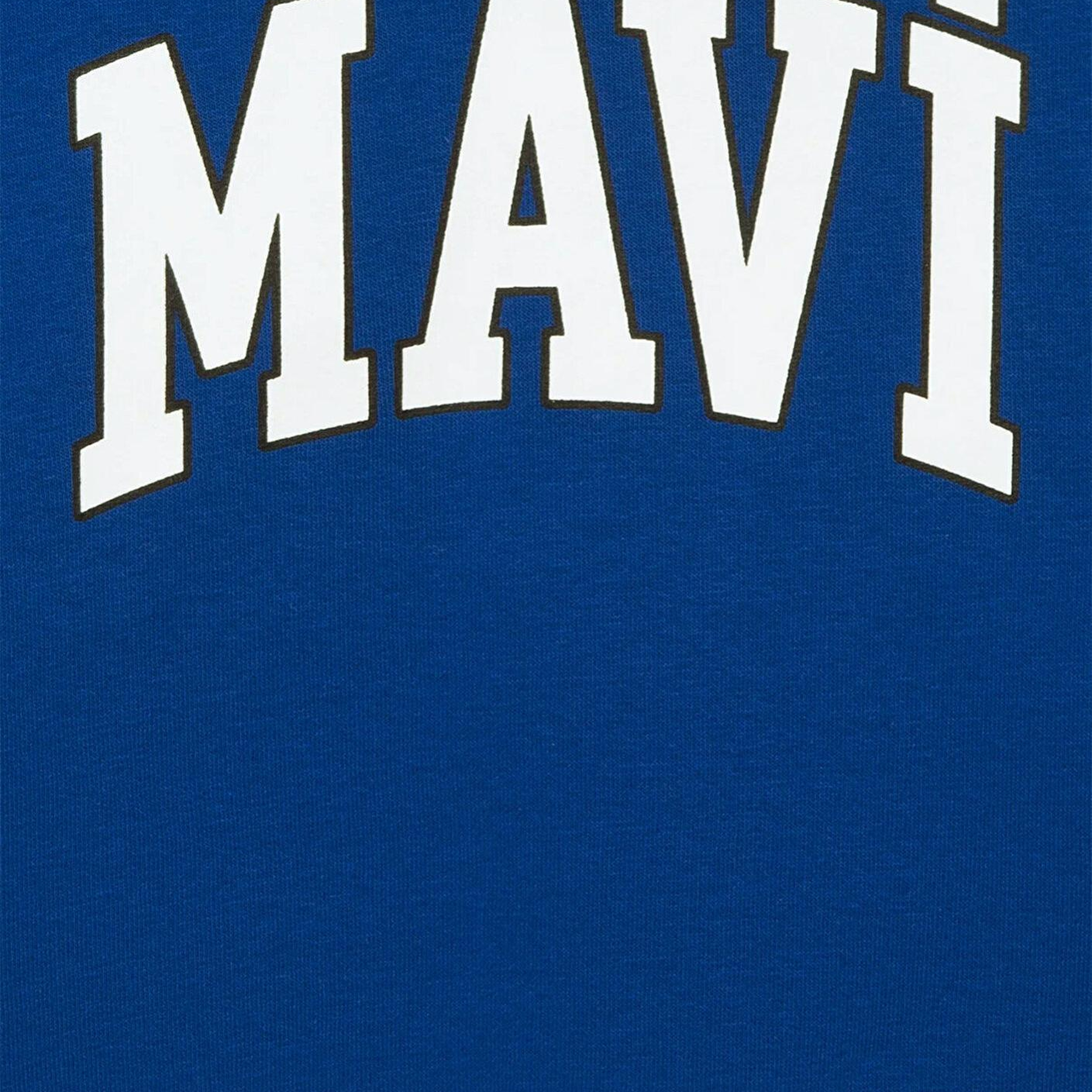 Mavi Mavi Logo Baskılı Mavi Kapüşonlu Sweatshirt 6610110-70896