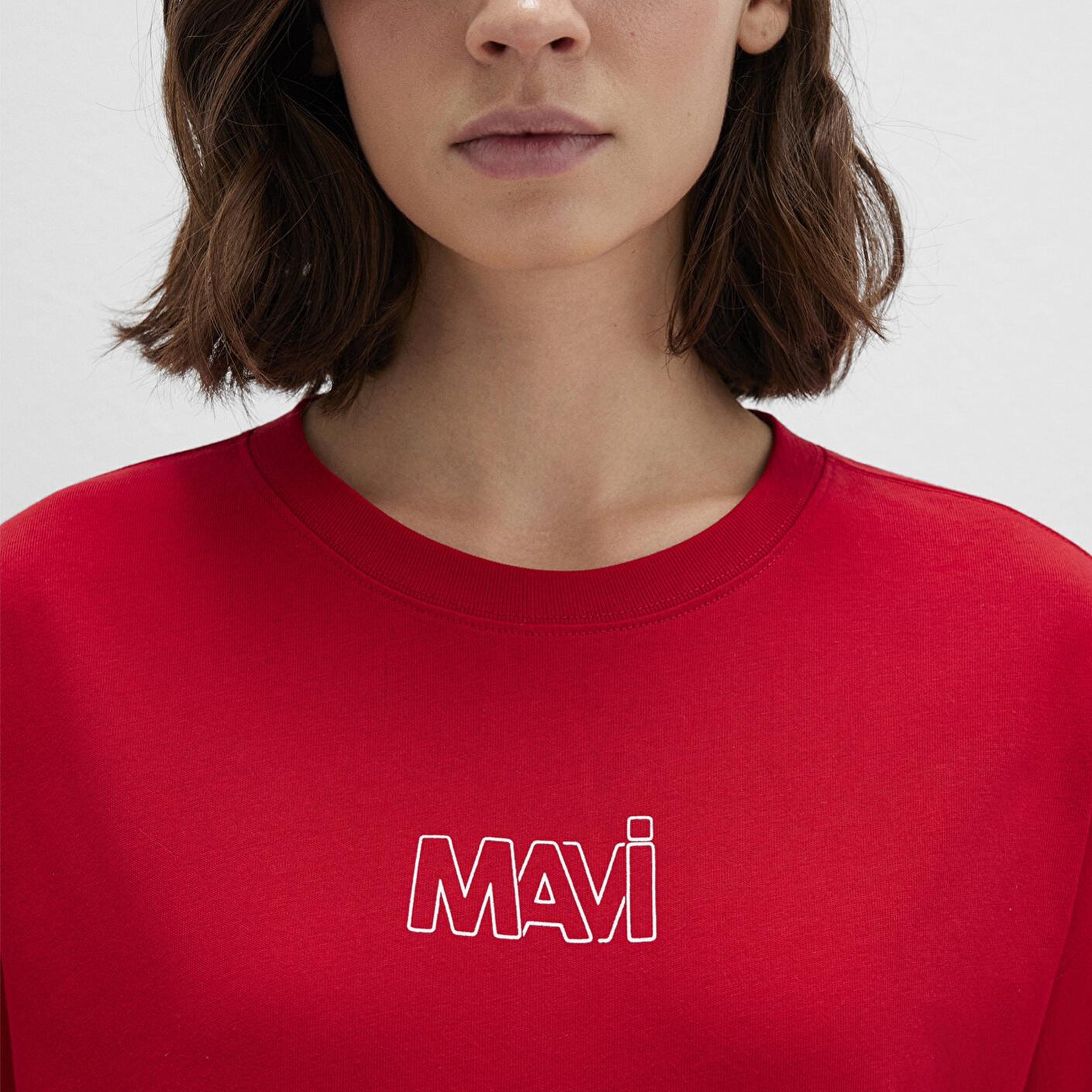 Mavi Mavi Logo Baskılı Kırmızı Tişört Oversize / Geniş Kesim 1611592-82054