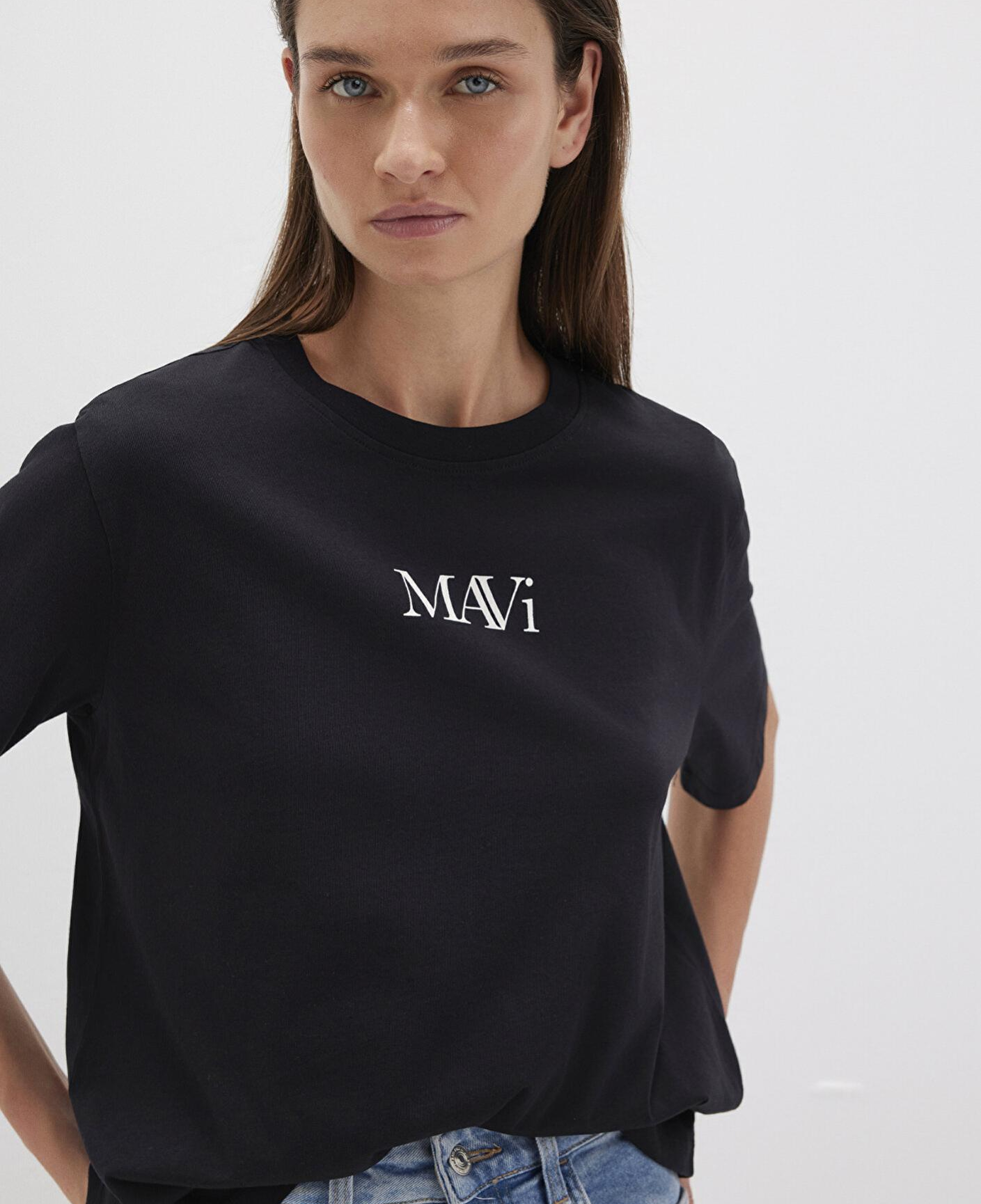 Mavi Mavi Logo Baskılı Siyah Tişört Regular Fit / Normal Kesim 1611594-900