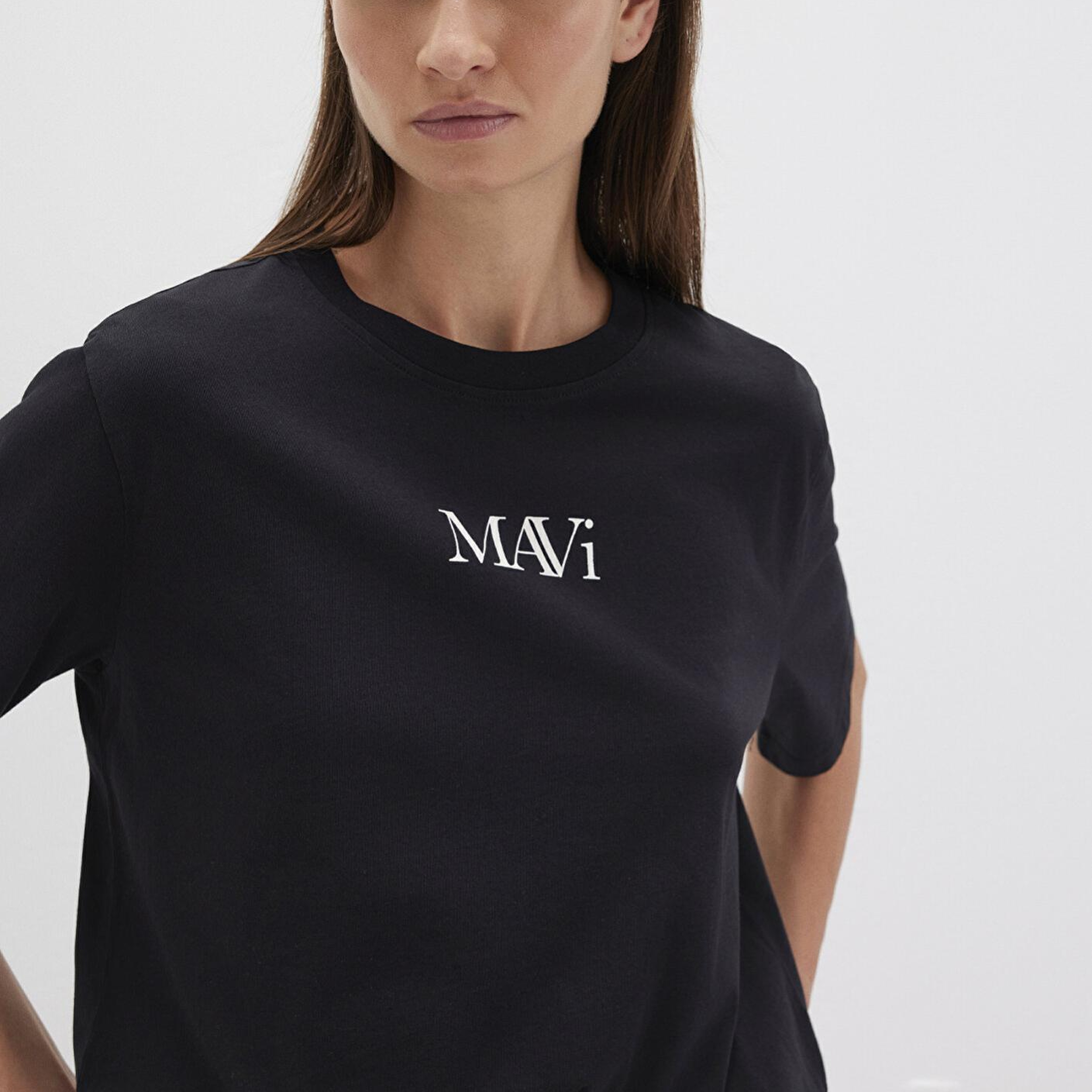 Mavi Mavi Logo Baskılı Siyah Tişört Regular Fit / Normal Kesim 1611594-900