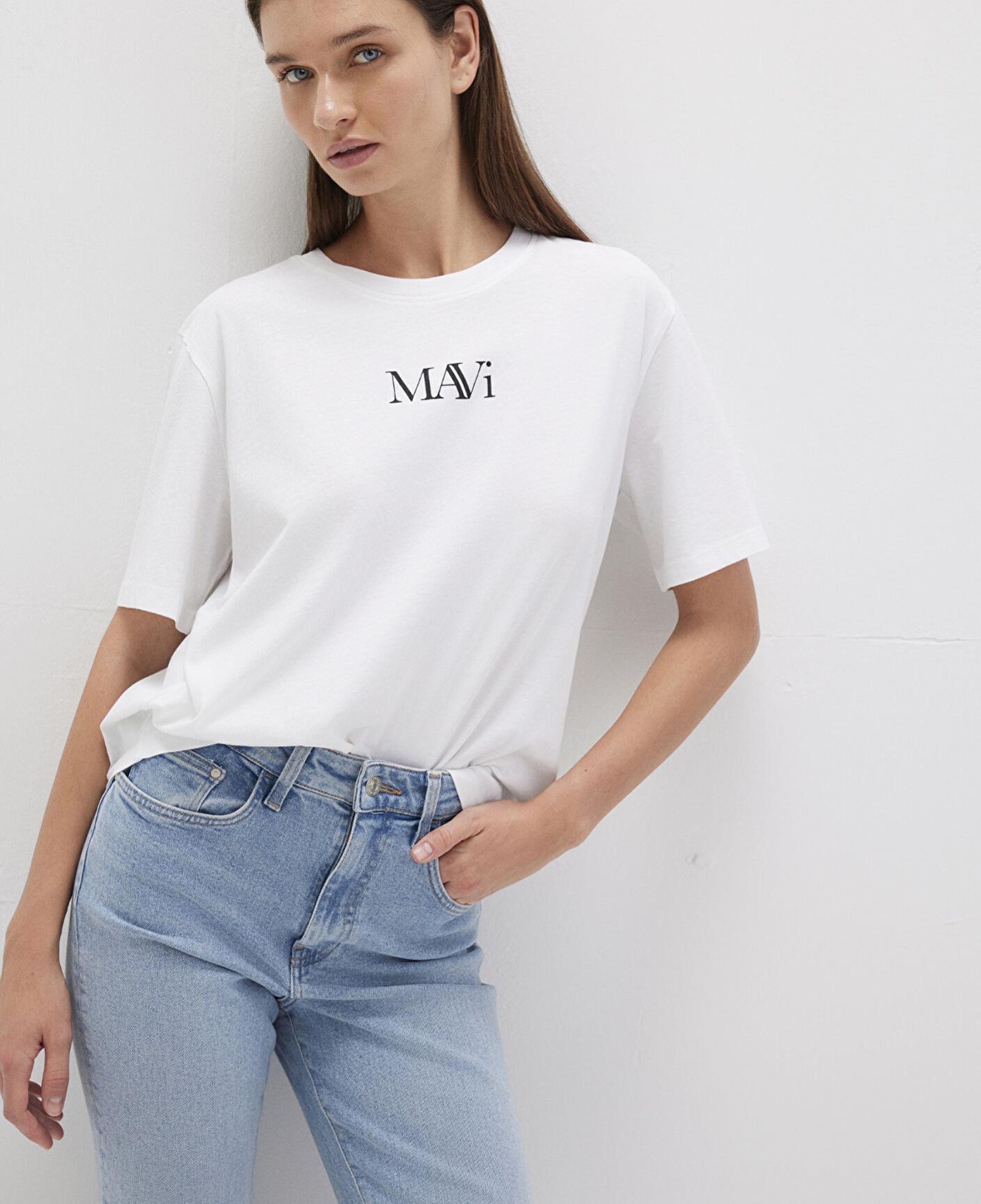 Mavi Mavi Logo Baskılı Beyaz Tişört Regular Fit / Normal Kesim 1611594-620