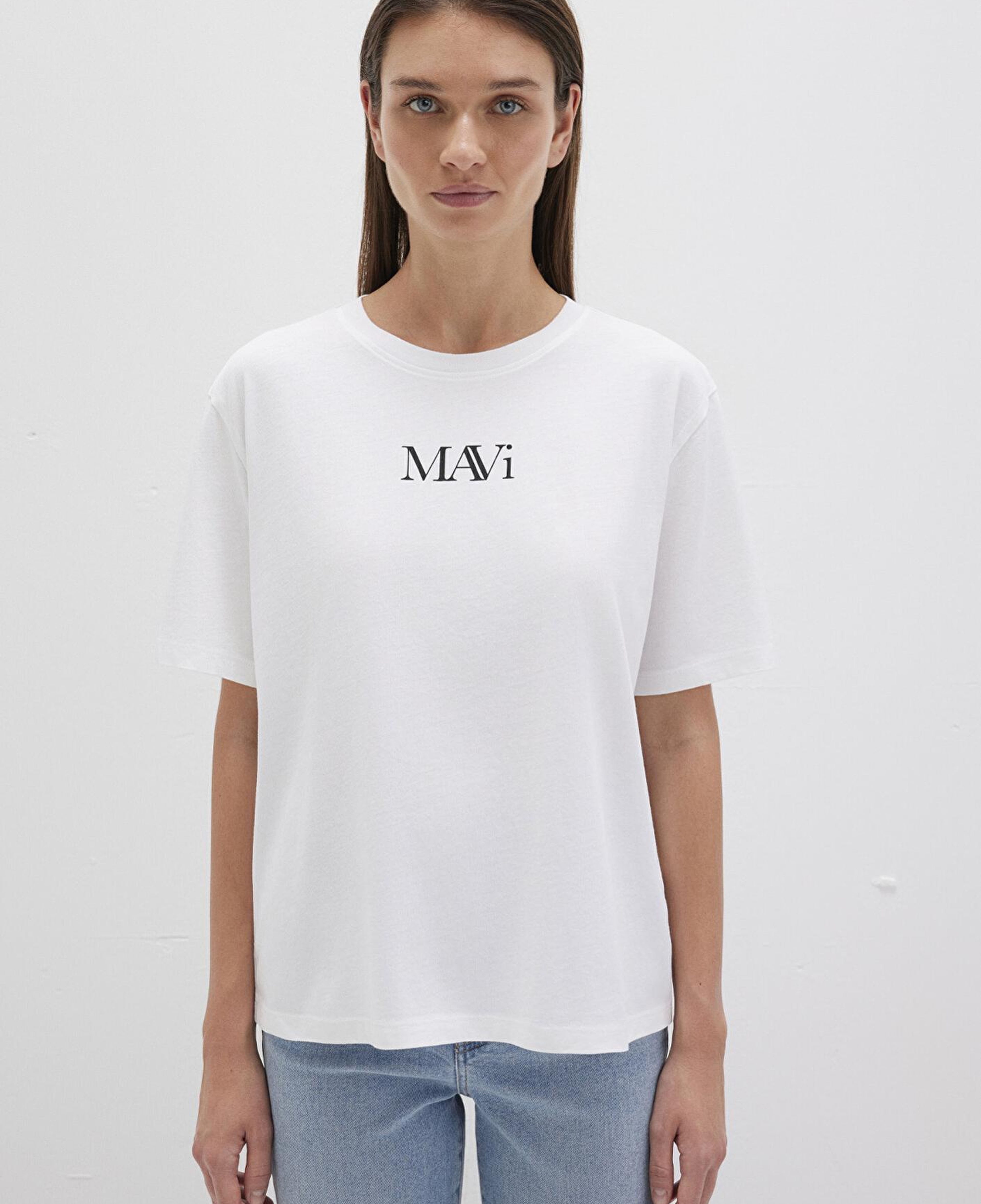 Mavi Mavi Logo Baskılı Beyaz Tişört Regular Fit / Normal Kesim 1611594-620