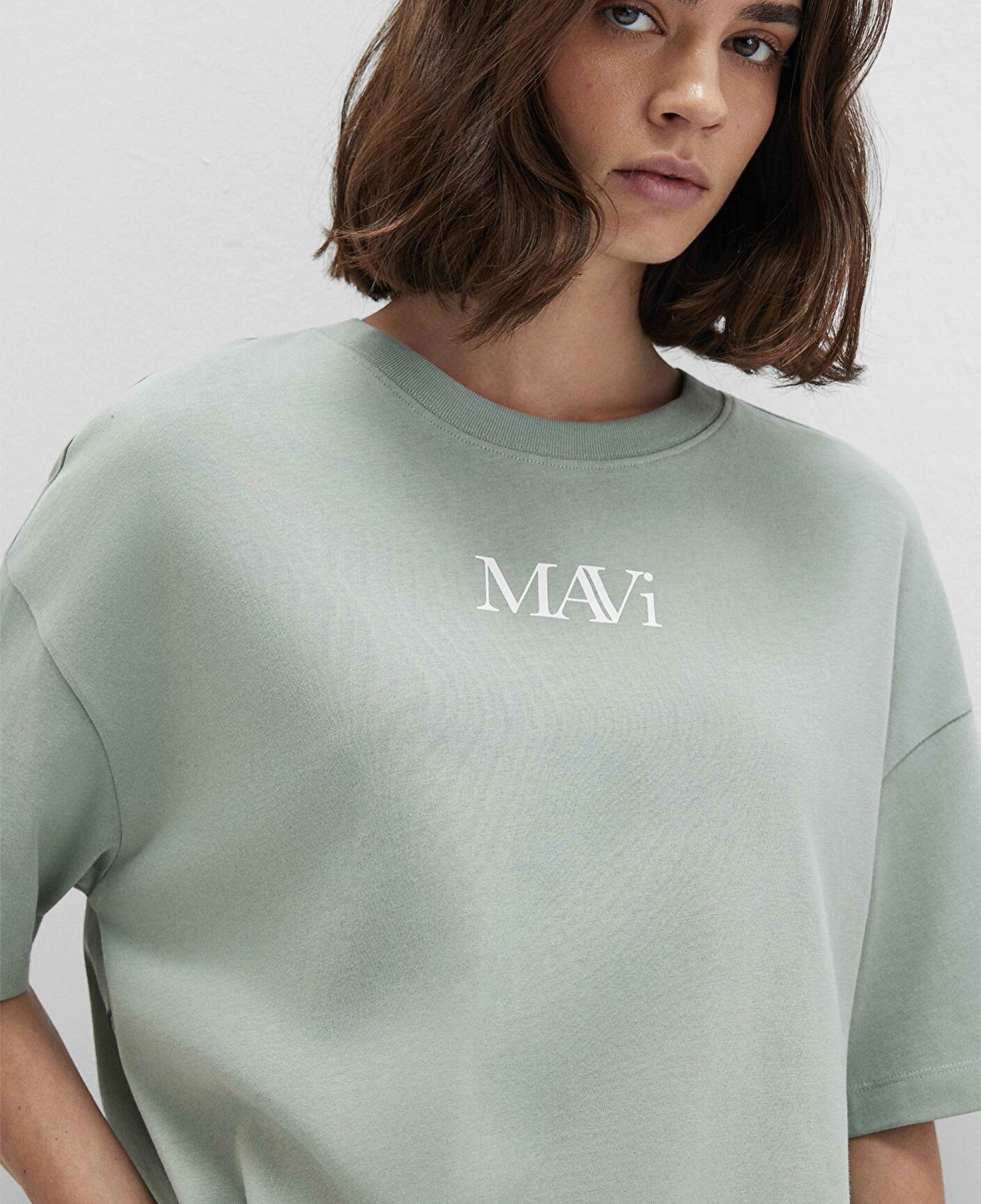 Mavi Mavi Logo Baskılı Yeşil Tişört Oversize / Geniş Kesim 1611593-71787