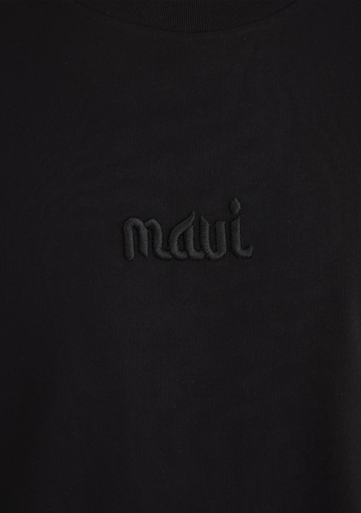 Mavi Mavi Nakışlı Siyah Basic Tişört Loose Fit / Bol Rahat Kesim 0610100-900