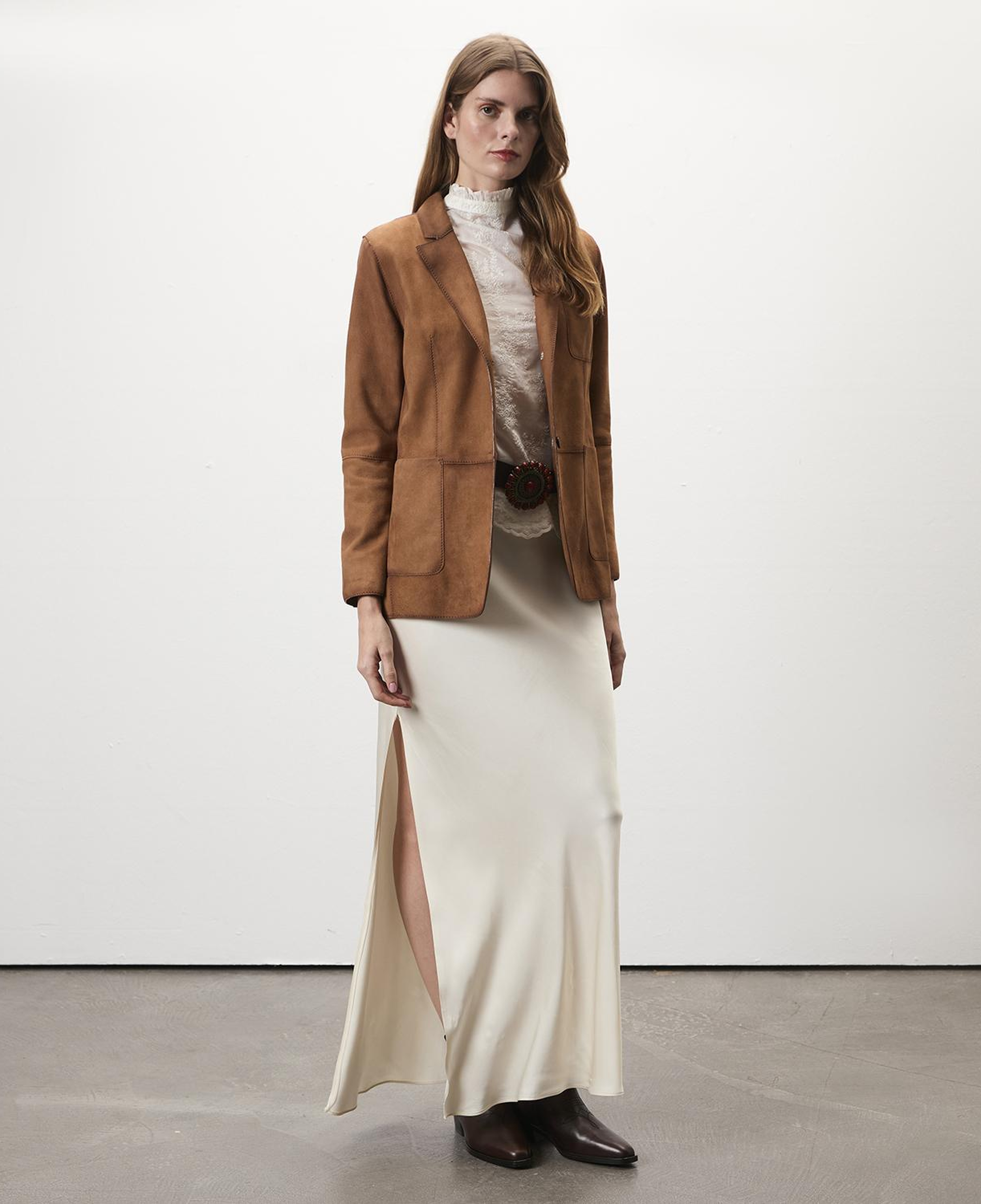 Sitara Taba Kadın Süet Blazer Ceket