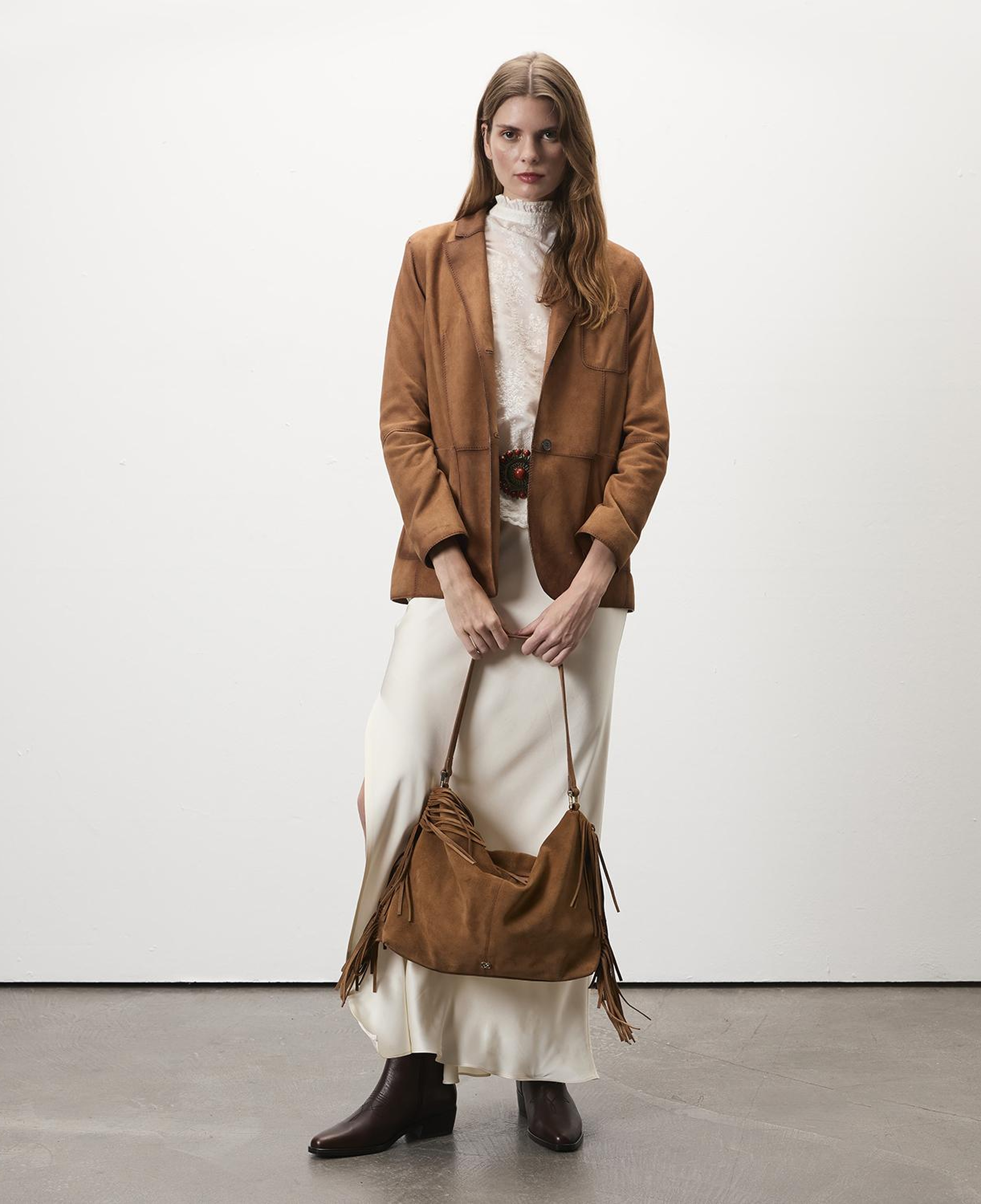 Sitara Taba Kadın Süet Blazer Ceket