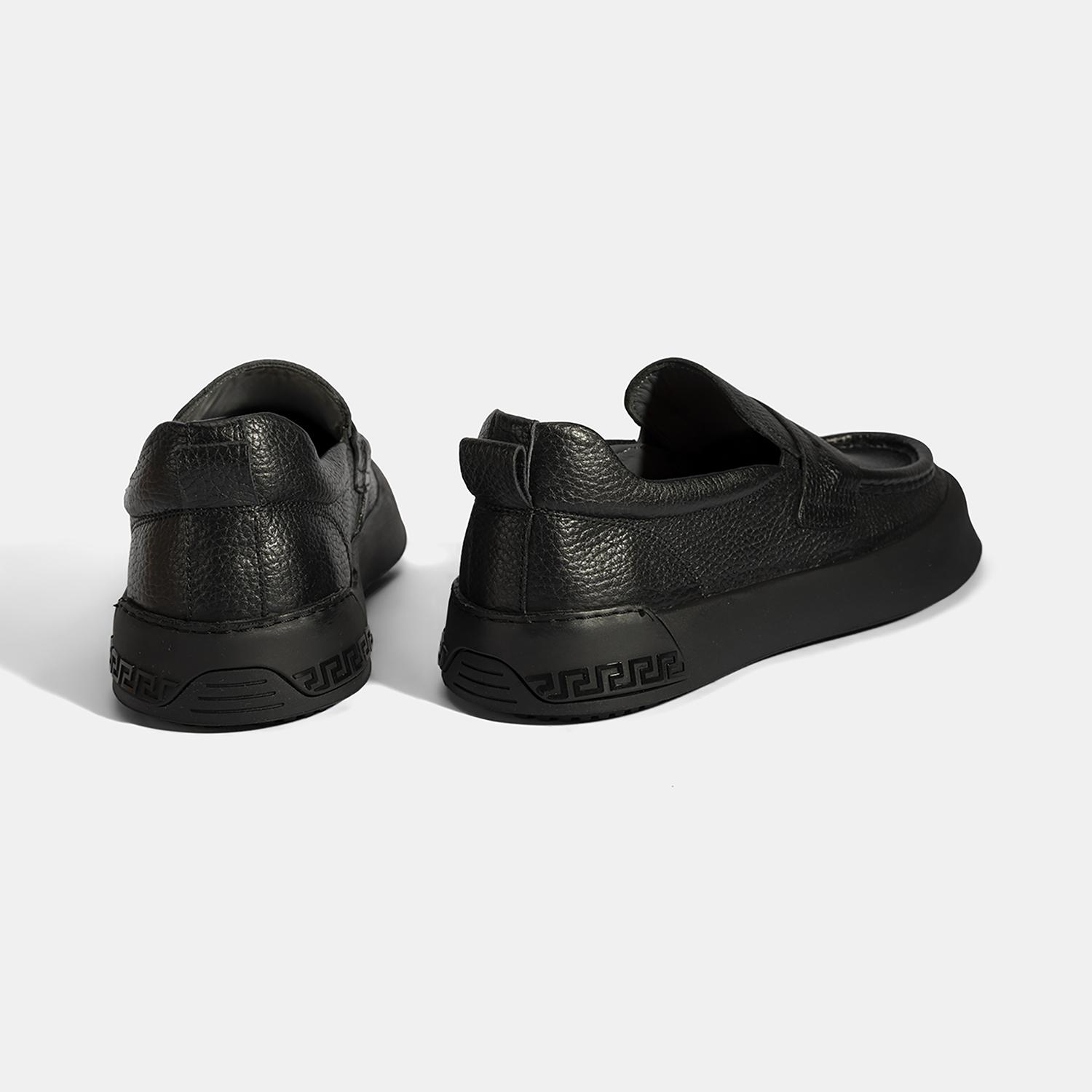 Erkek Siyah Deri Loafer