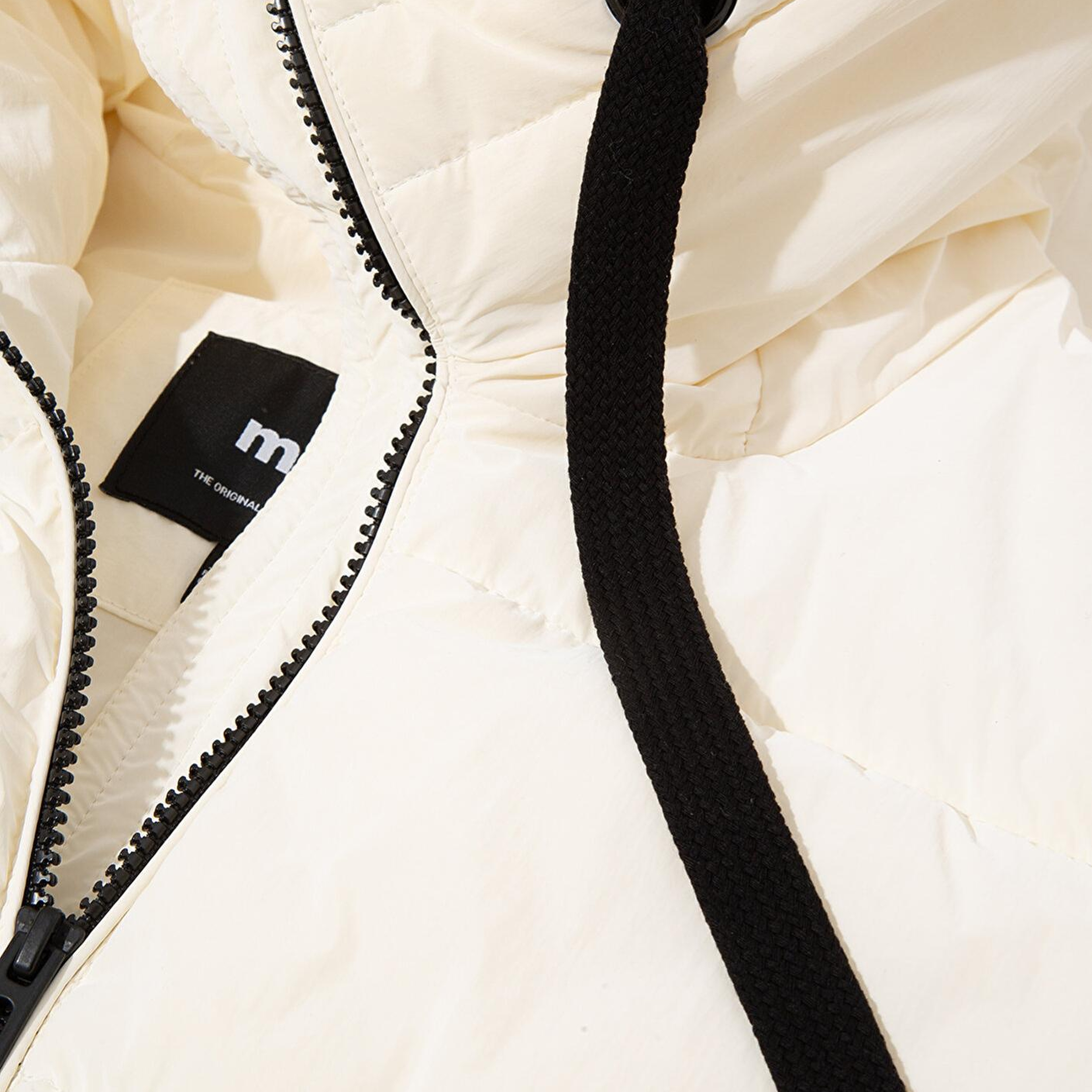 Mavi Kapüşonlu Ekru Şişme Mont 1110043-83043