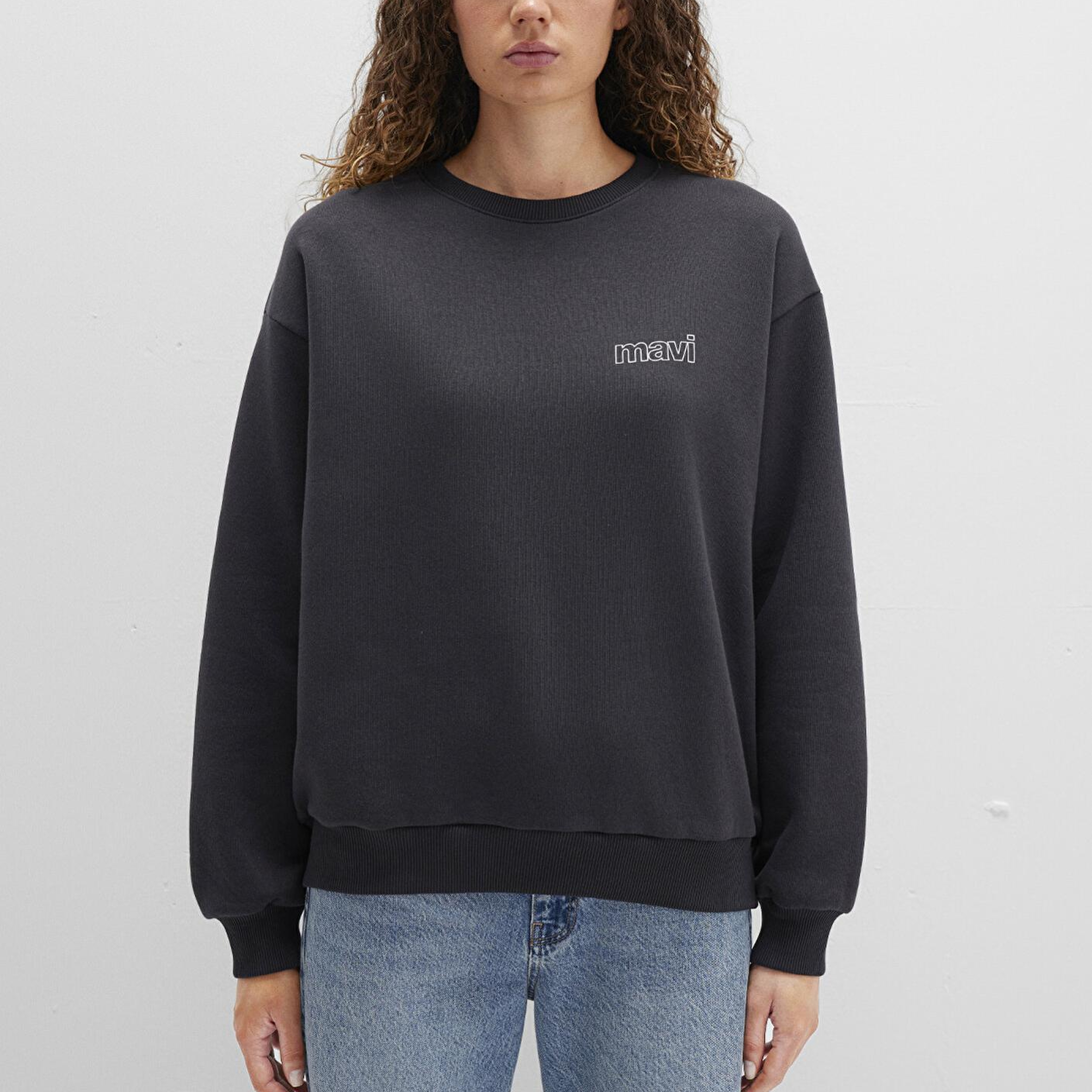 Mavi Mavi Logo Baskılı Antrasit Sweatshirt 1611656-82185