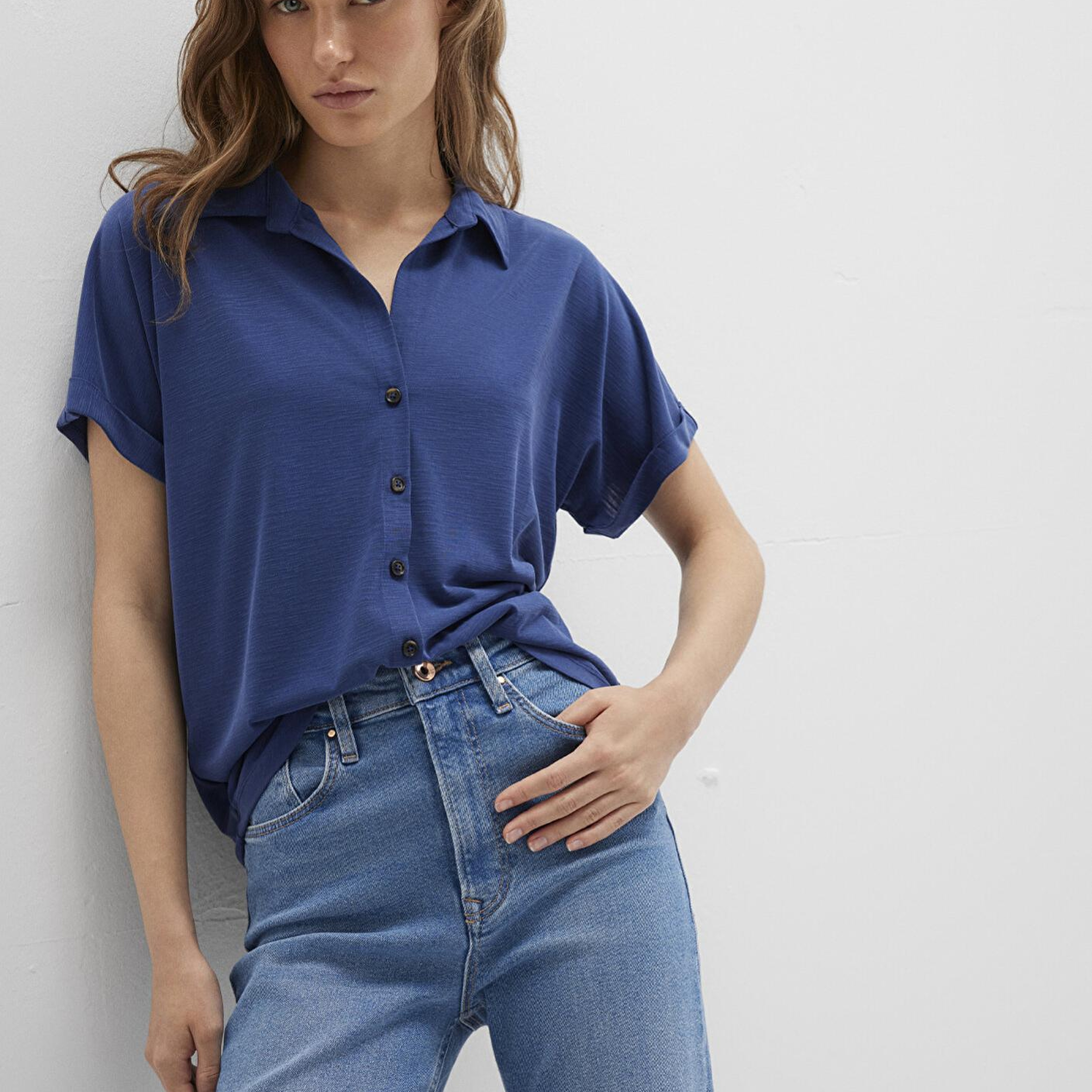 Mavi Lux Touch (TENCEL™) Mavi Modal Gömlek Regular Fit / Normal Kesim 168081-70491