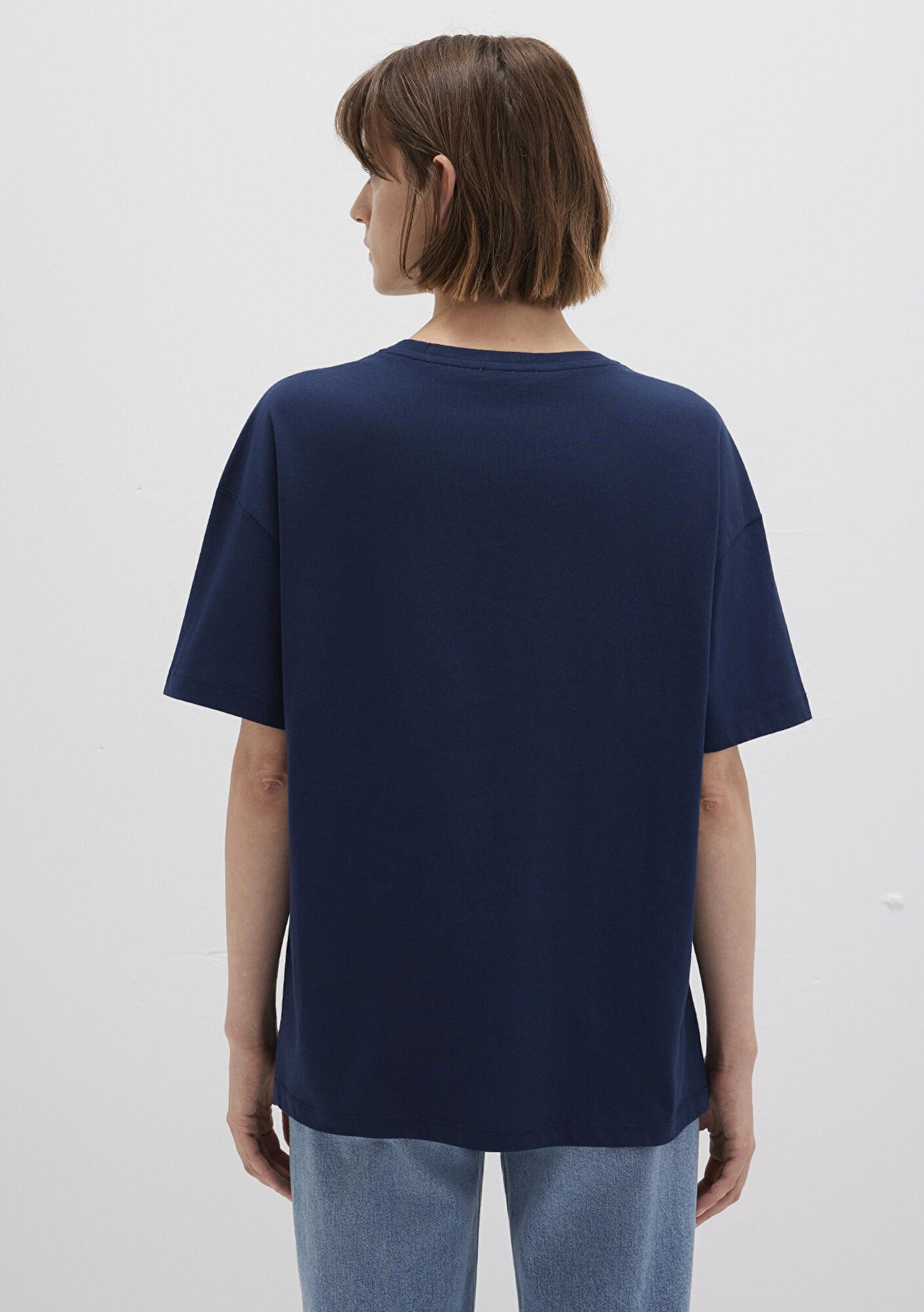 Mavi Mavi Logo Baskılı Lacivert Tişört Regular Fit / Normal Kesim 1611193-70488