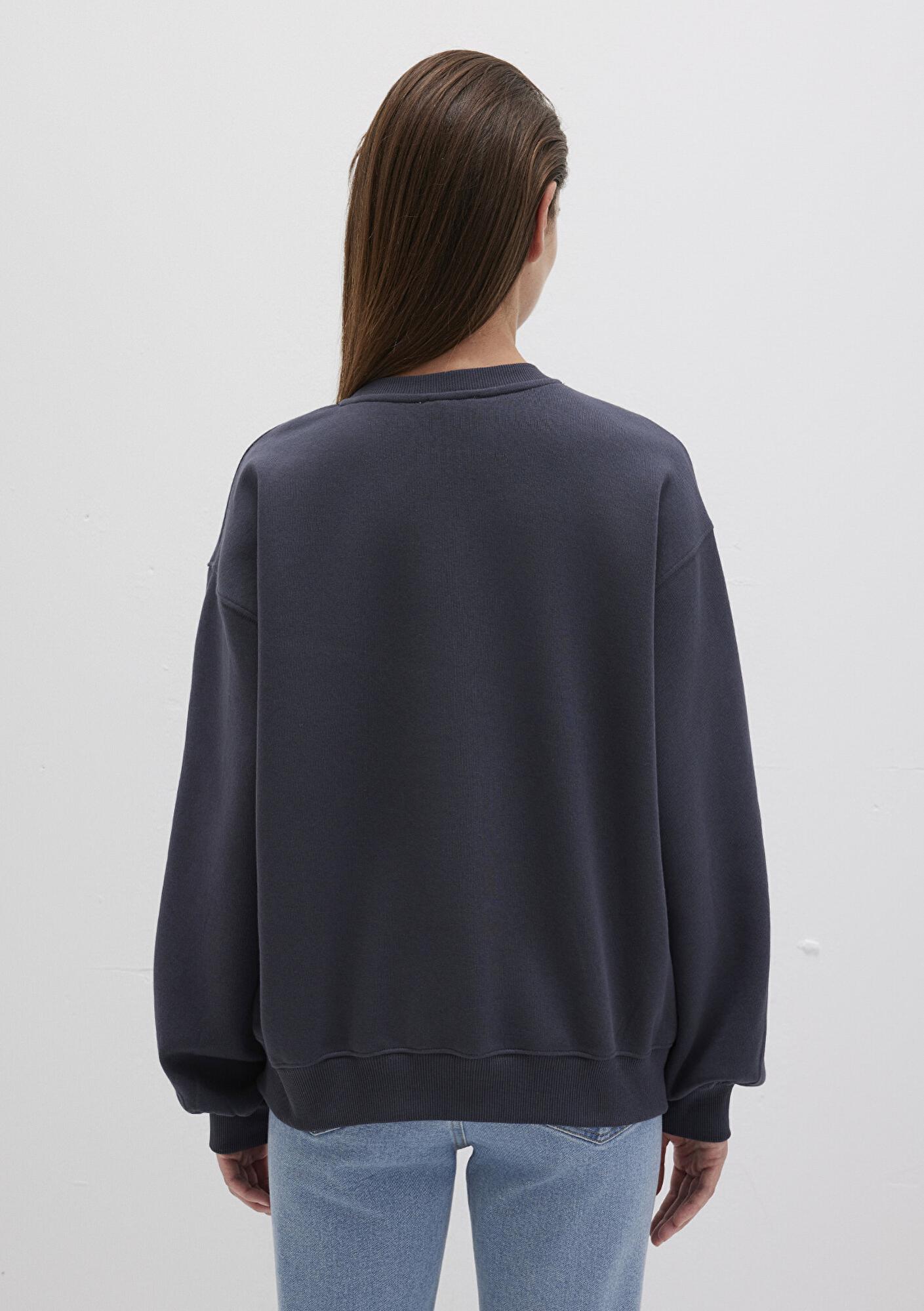 Mavi Bisiklet Yaka Lacivert Basic Sweatshirt 1610198-70726