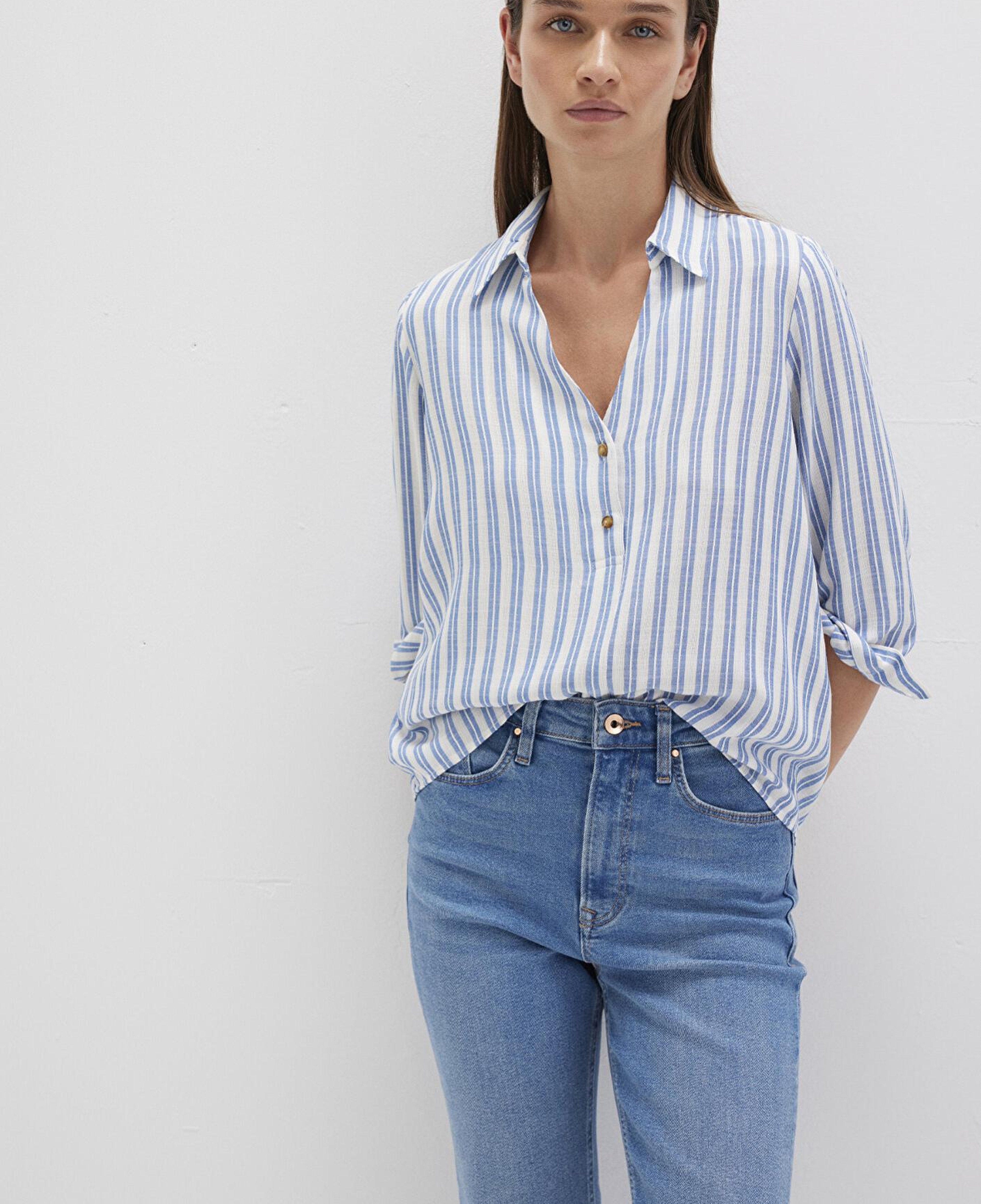 Mavi Mavi Çizgili Bluz 122400-83979